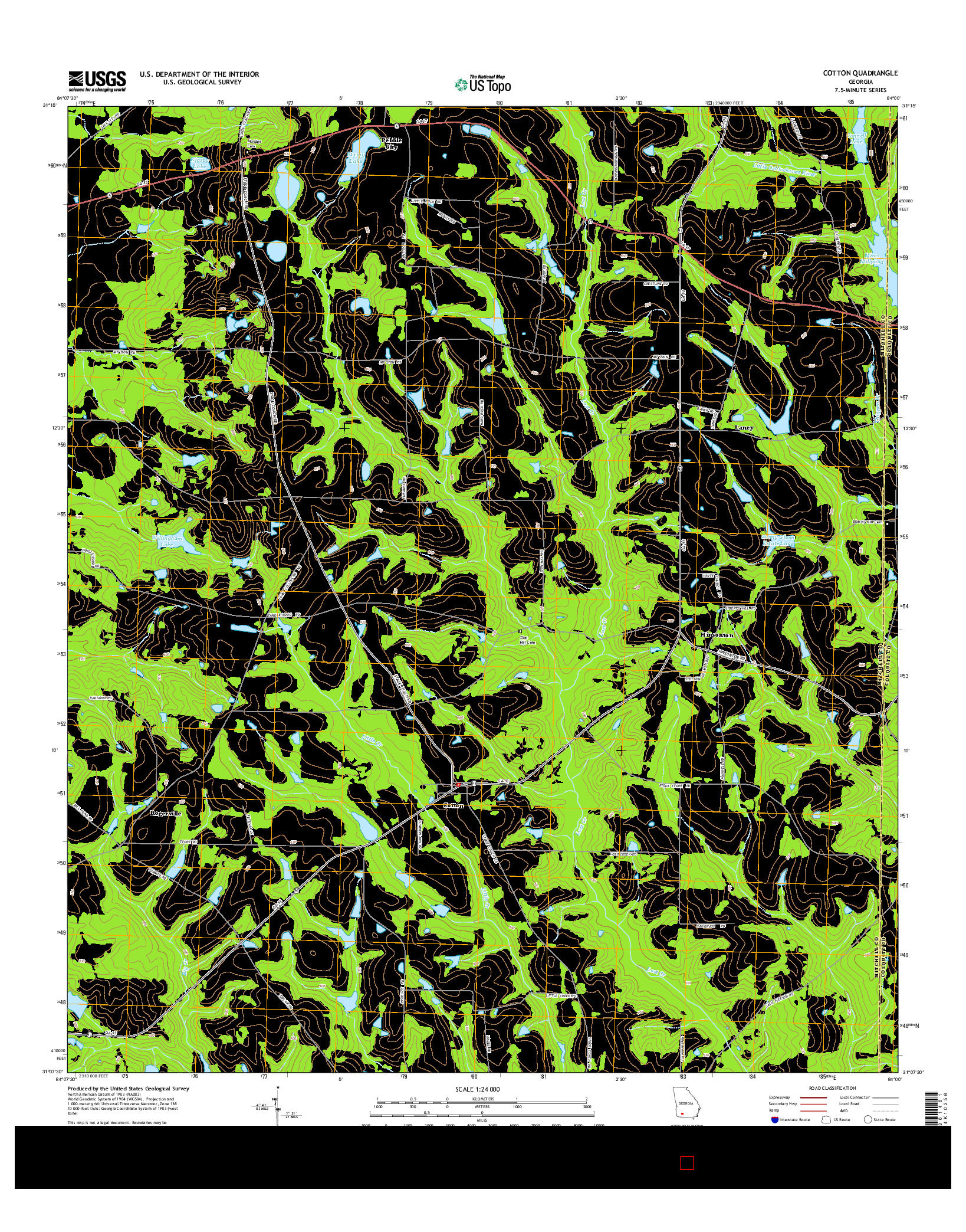 USGS US TOPO 7.5-MINUTE MAP FOR COTTON, GA 2014