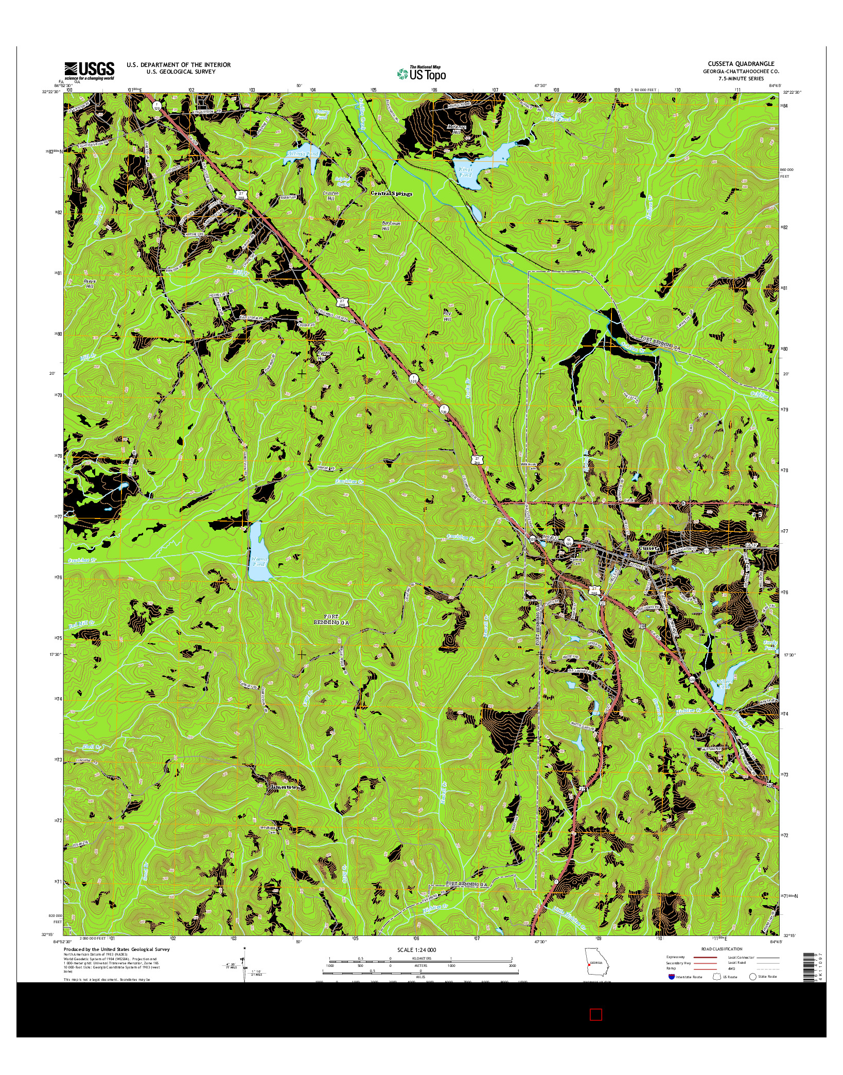 USGS US TOPO 7.5-MINUTE MAP FOR CUSSETA, GA 2014