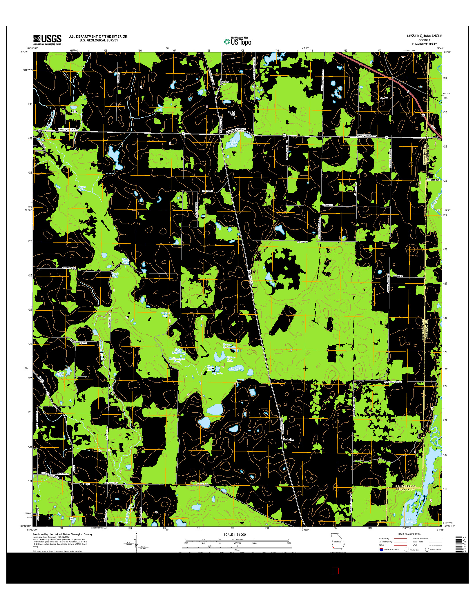 USGS US TOPO 7.5-MINUTE MAP FOR DESSER, GA 2014