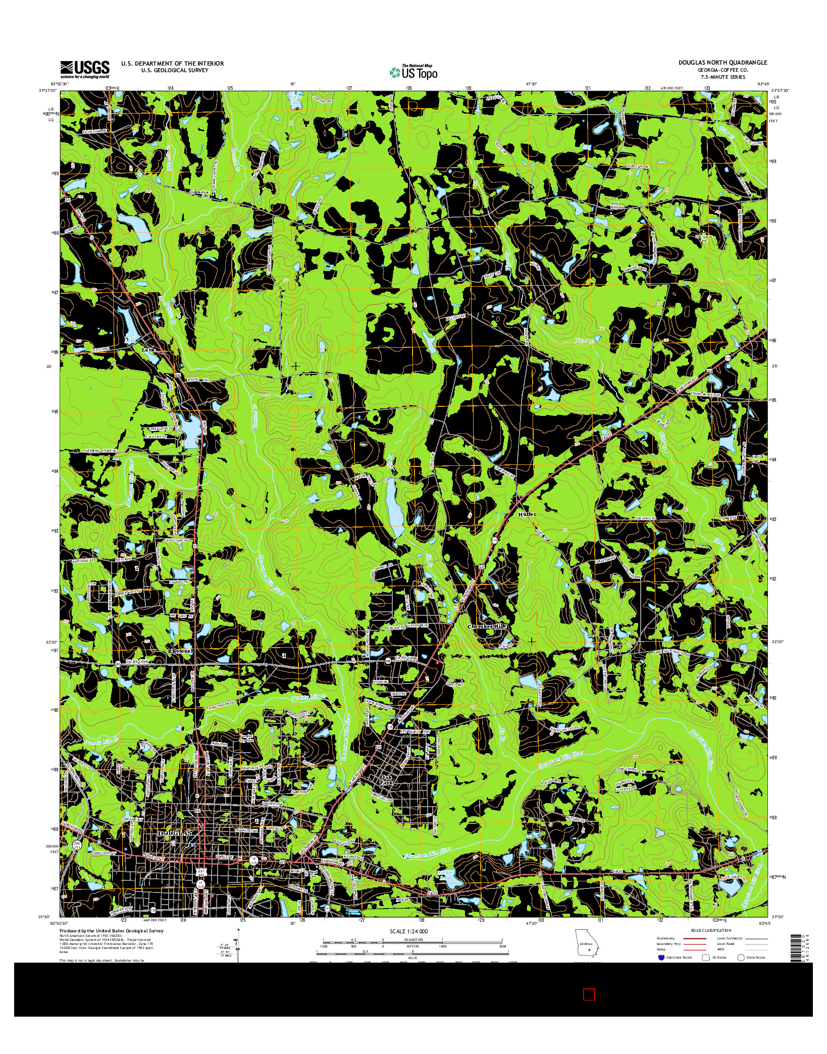 USGS US TOPO 7.5-MINUTE MAP FOR DOUGLAS NORTH, GA 2014