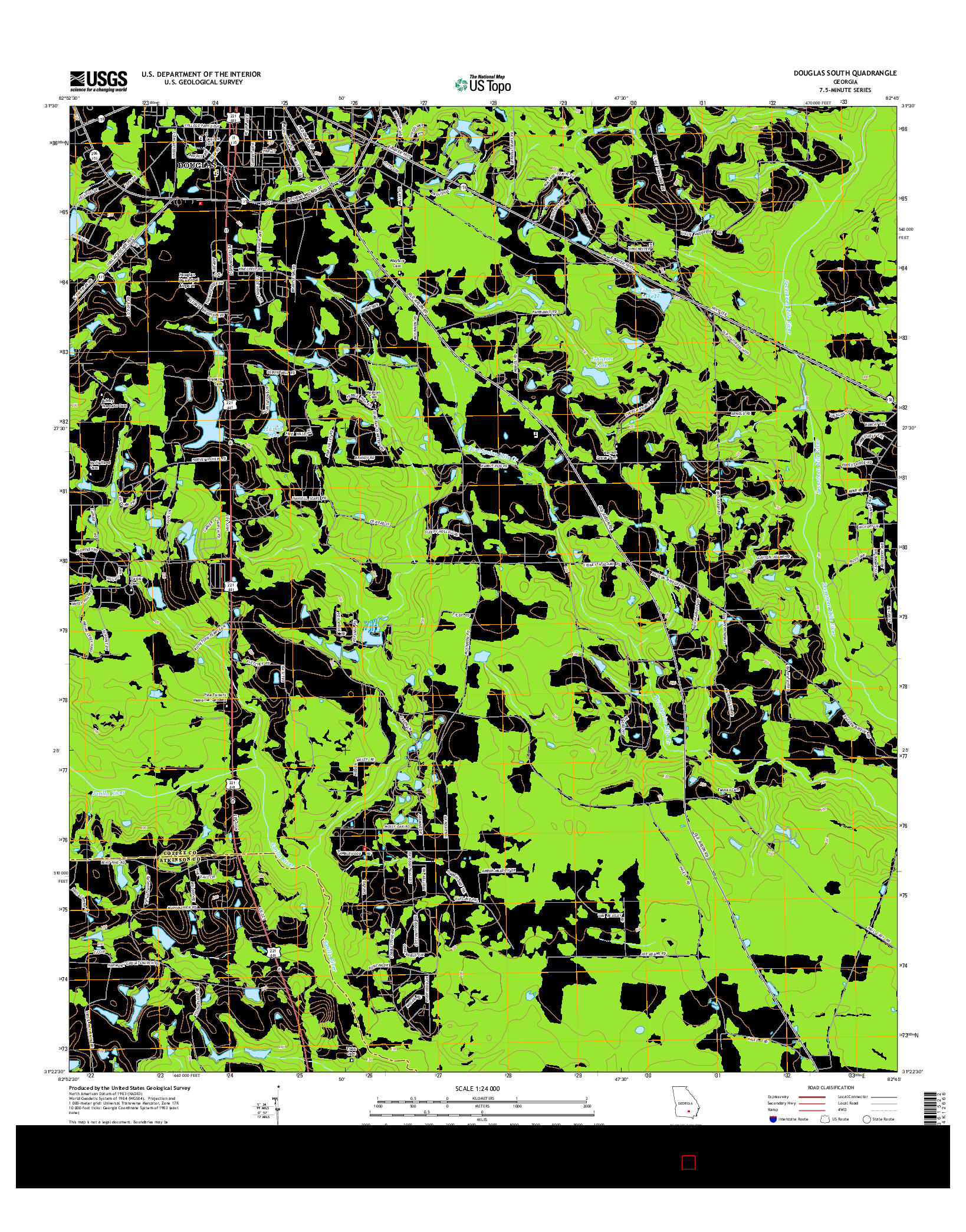USGS US TOPO 7.5-MINUTE MAP FOR DOUGLAS SOUTH, GA 2014