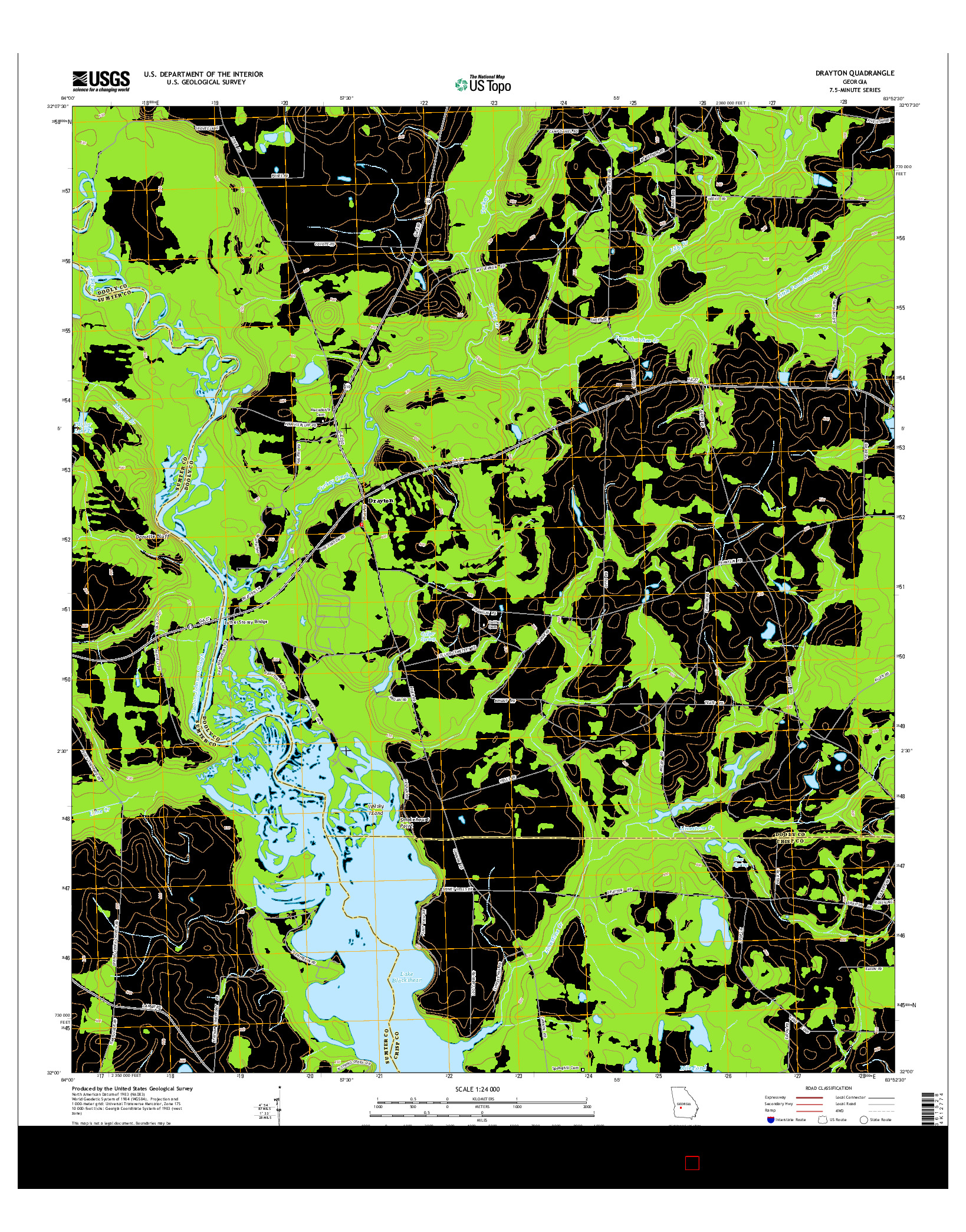 USGS US TOPO 7.5-MINUTE MAP FOR DRAYTON, GA 2014