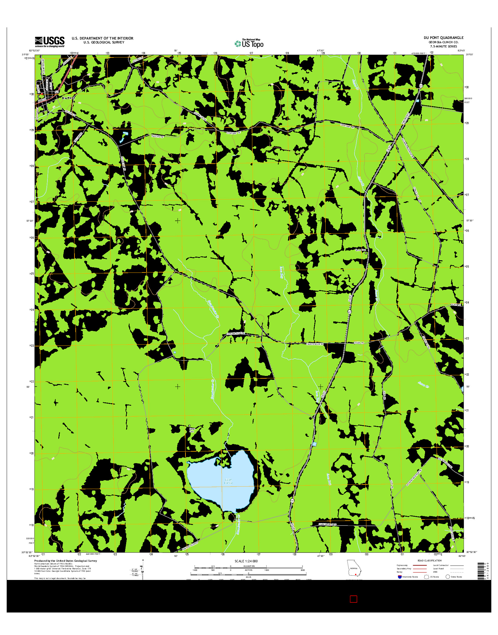 USGS US TOPO 7.5-MINUTE MAP FOR DU PONT, GA 2014