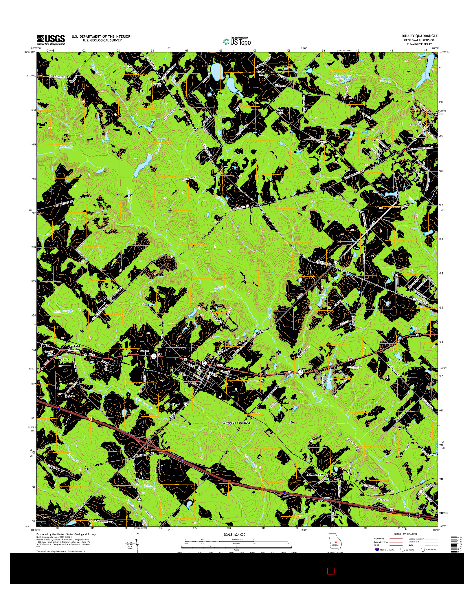 USGS US TOPO 7.5-MINUTE MAP FOR DUDLEY, GA 2014