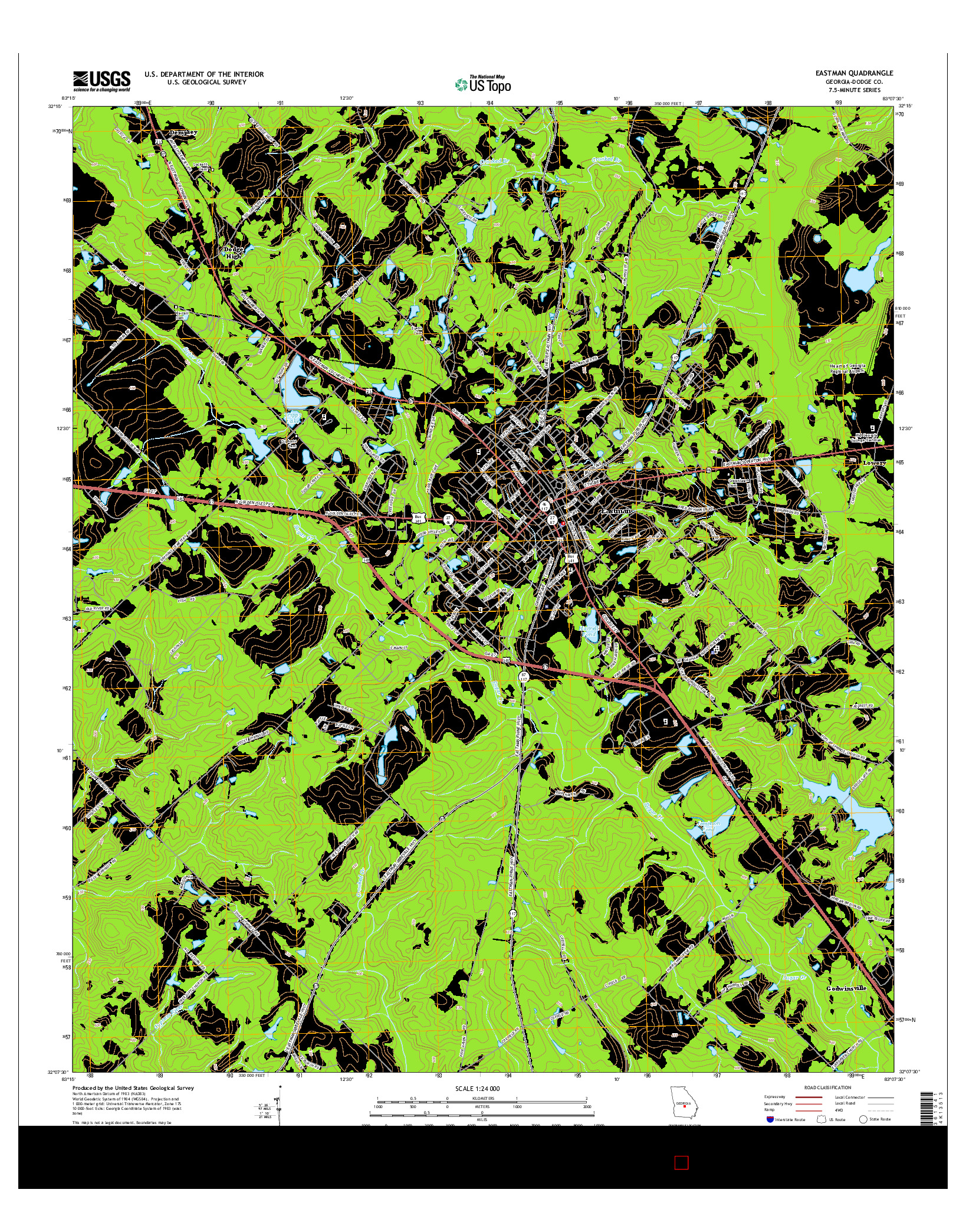 USGS US TOPO 7.5-MINUTE MAP FOR EASTMAN, GA 2014