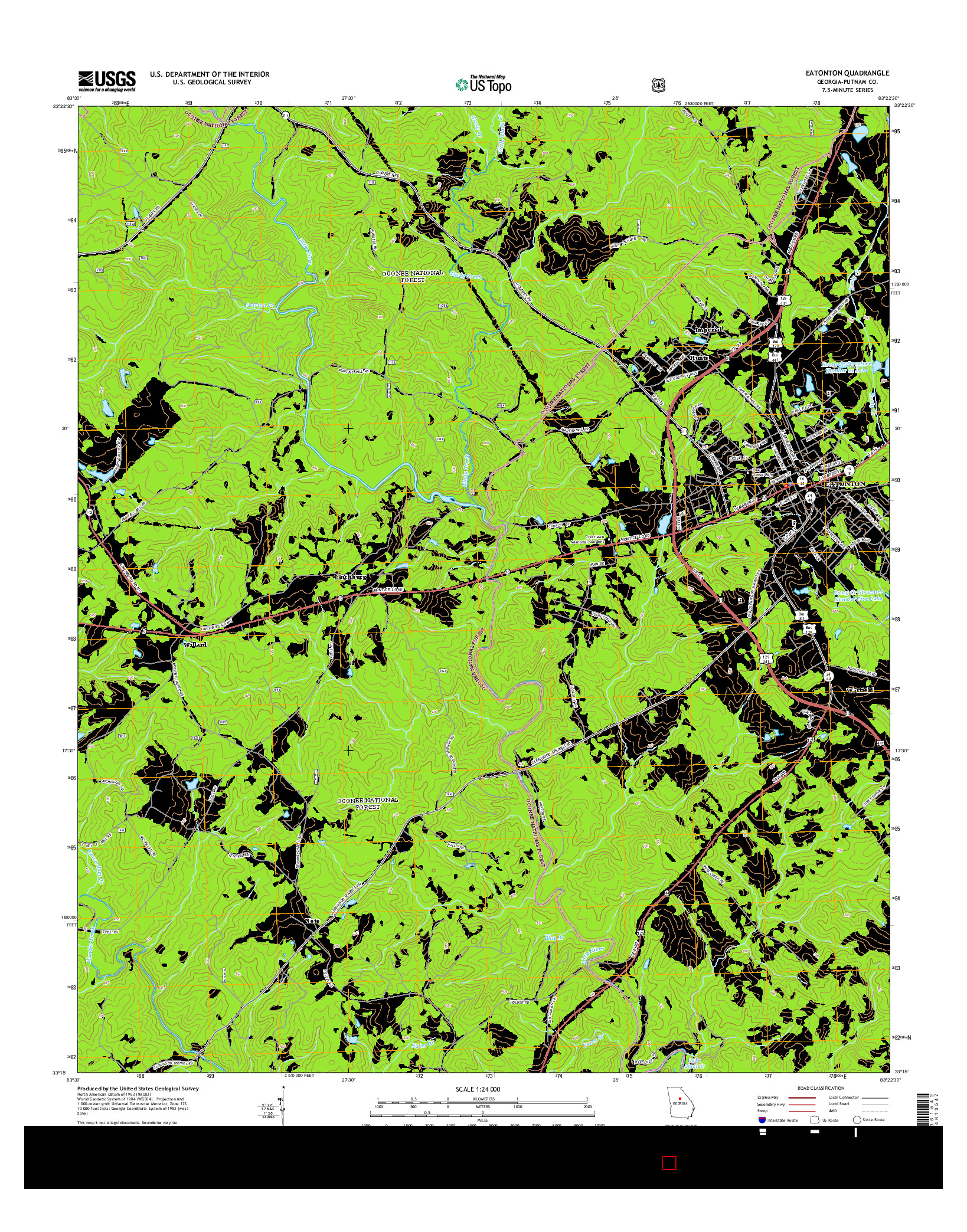 USGS US TOPO 7.5-MINUTE MAP FOR EATONTON, GA 2014