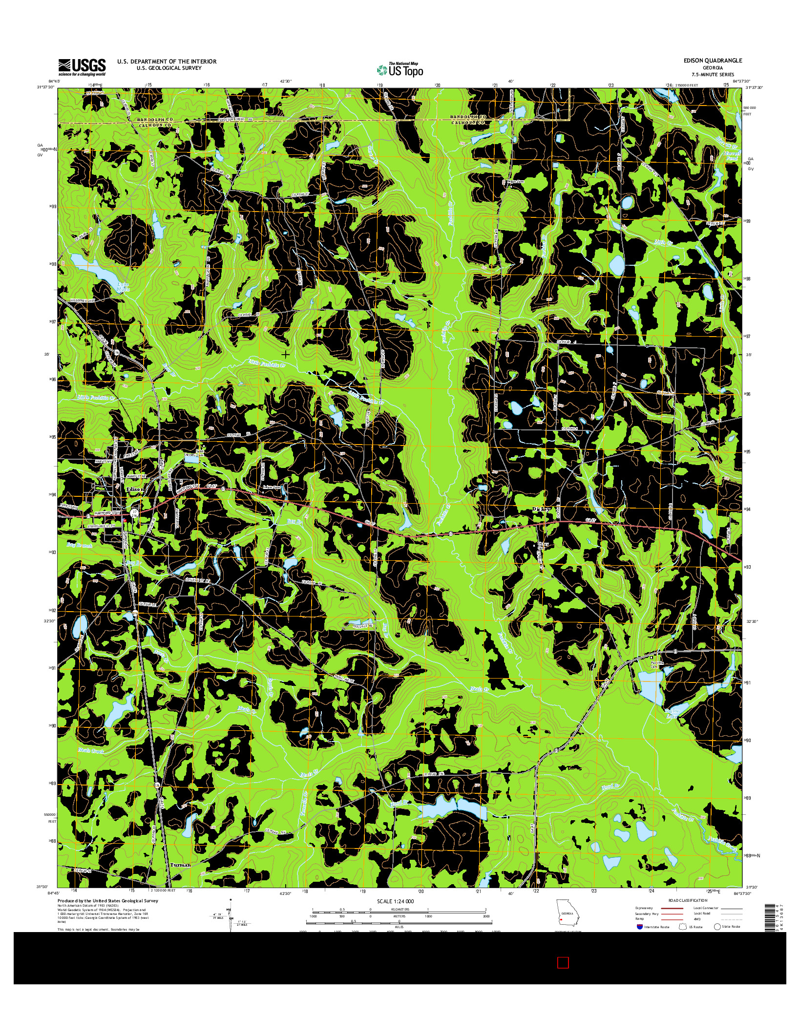 USGS US TOPO 7.5-MINUTE MAP FOR EDISON, GA 2014