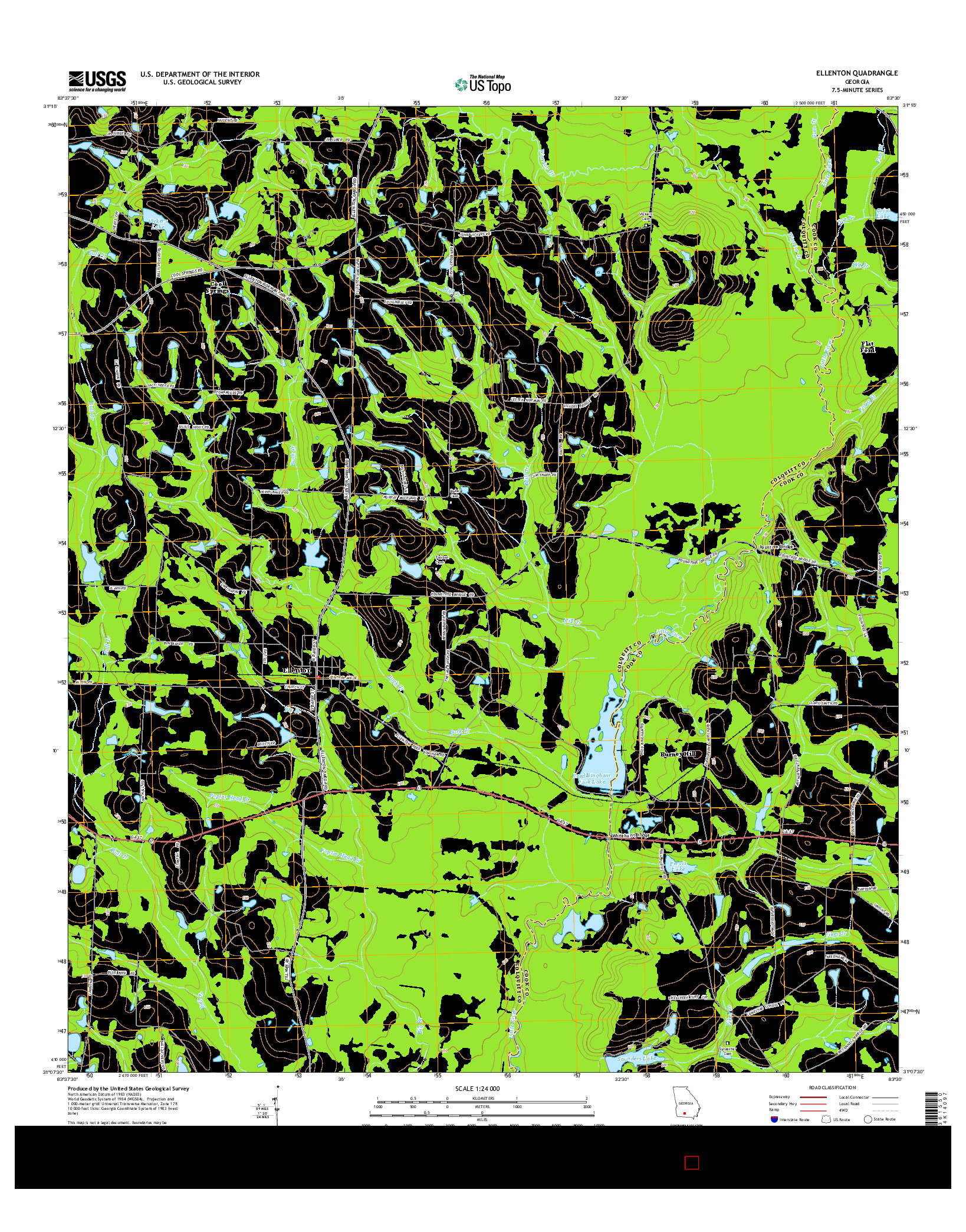 USGS US TOPO 7.5-MINUTE MAP FOR ELLENTON, GA 2014