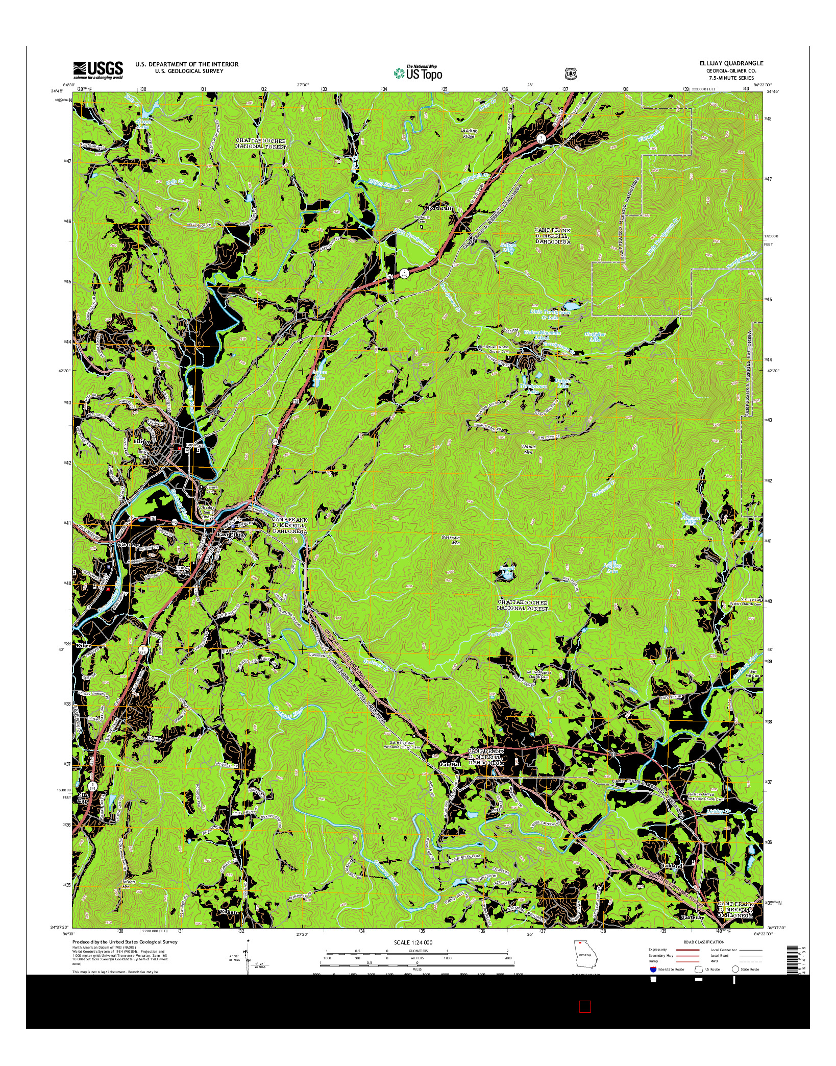 USGS US TOPO 7.5-MINUTE MAP FOR ELLIJAY, GA 2014
