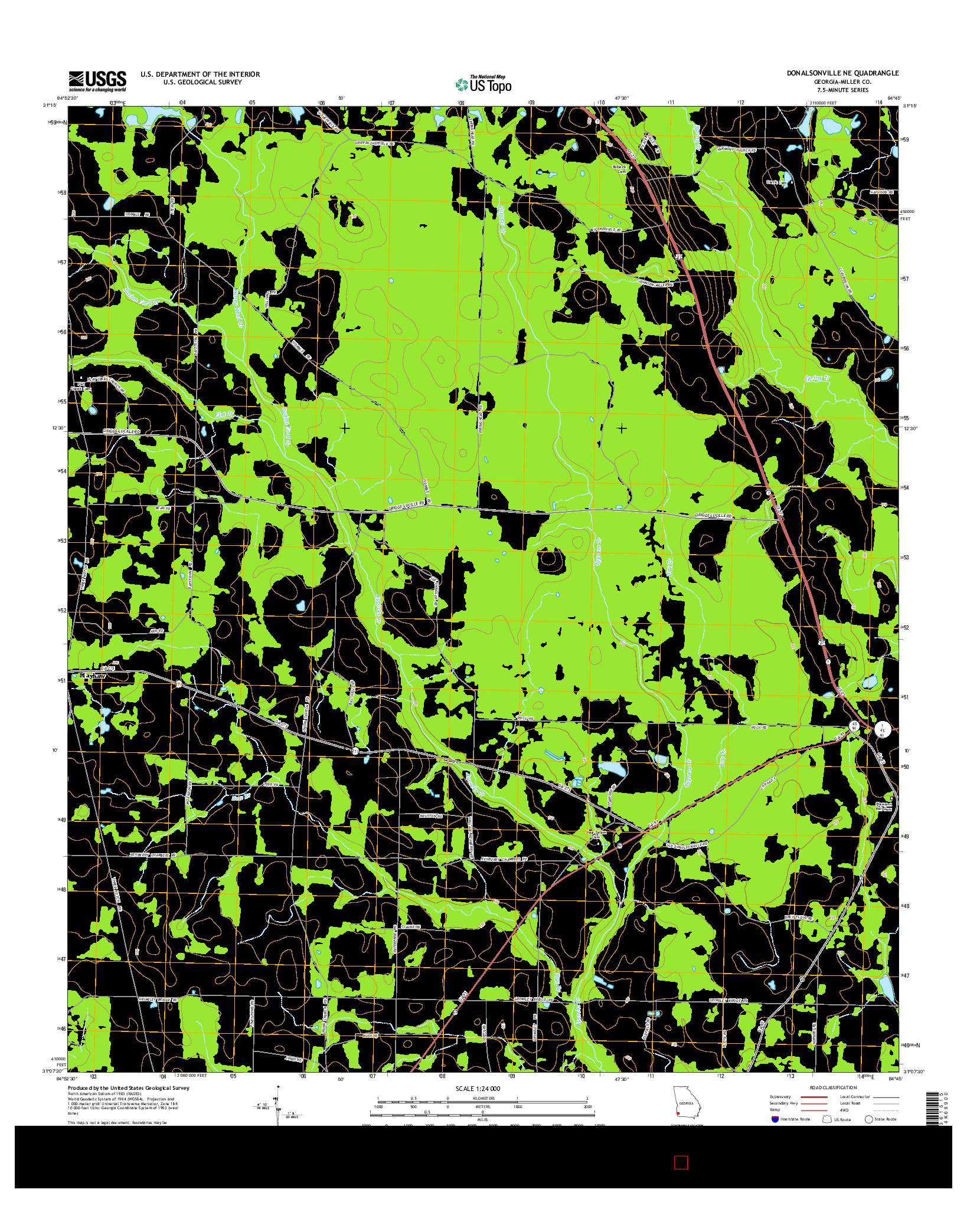 USGS US TOPO 7.5-MINUTE MAP FOR DONALSONVILLE NE, GA 2014