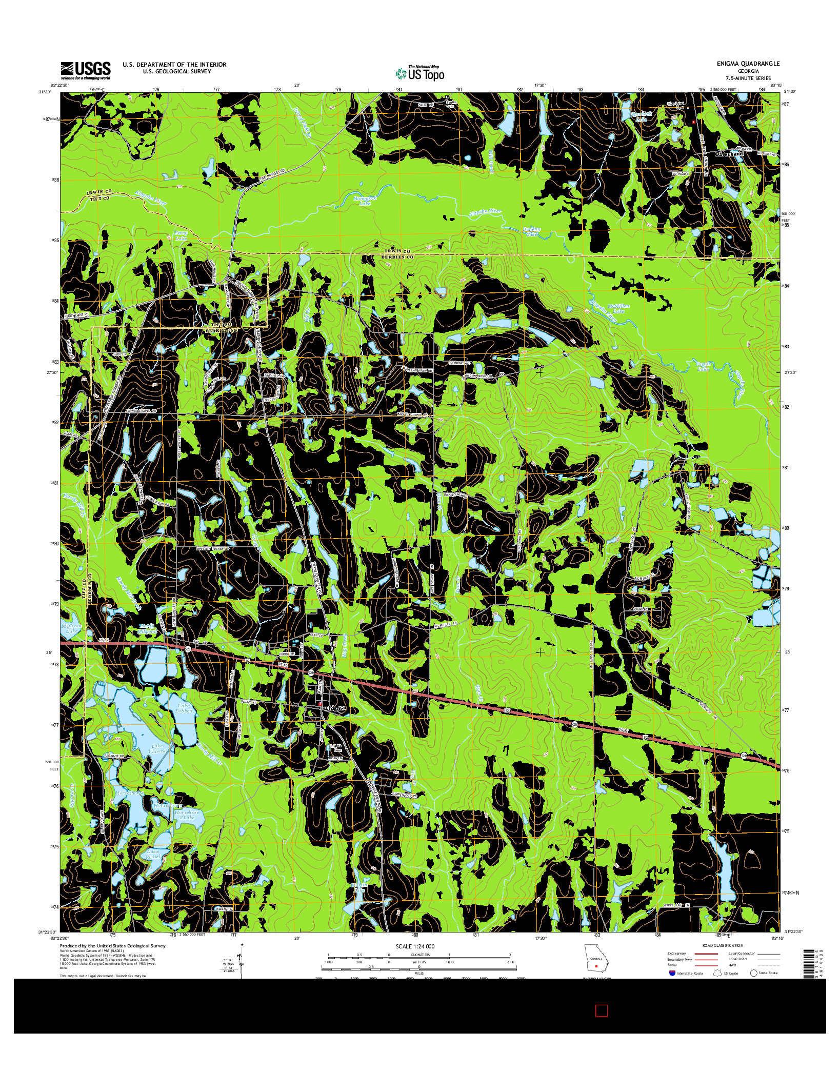 USGS US TOPO 7.5-MINUTE MAP FOR ENIGMA, GA 2014