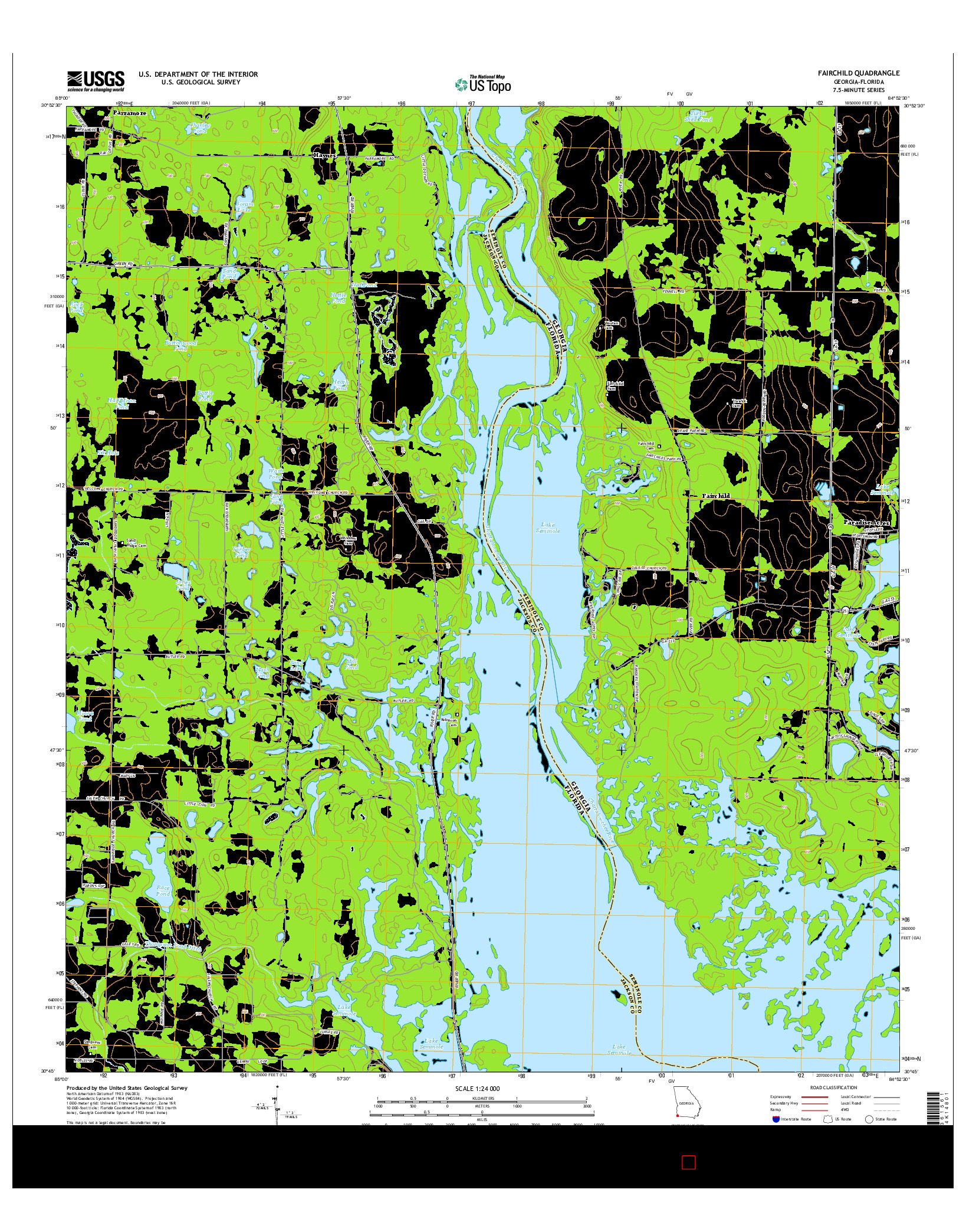 USGS US TOPO 7.5-MINUTE MAP FOR FAIRCHILD, GA-FL 2014
