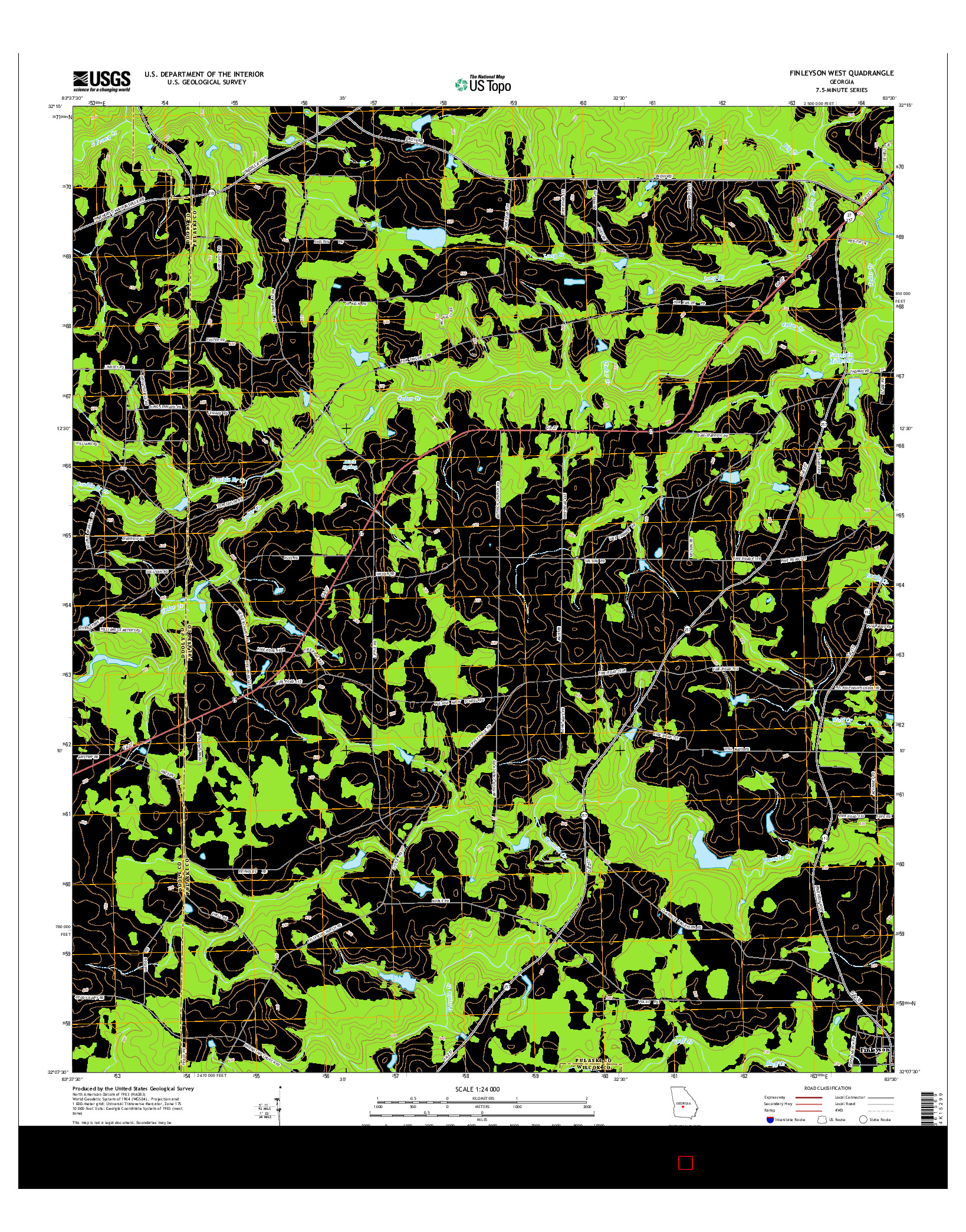 USGS US TOPO 7.5-MINUTE MAP FOR FINLEYSON WEST, GA 2014