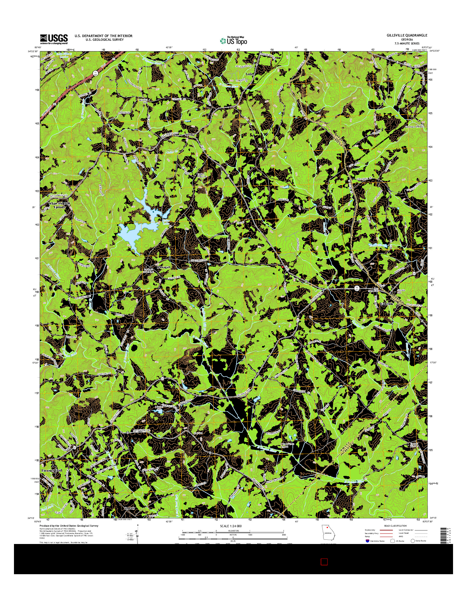 USGS US TOPO 7.5-MINUTE MAP FOR GILLSVILLE, GA 2014