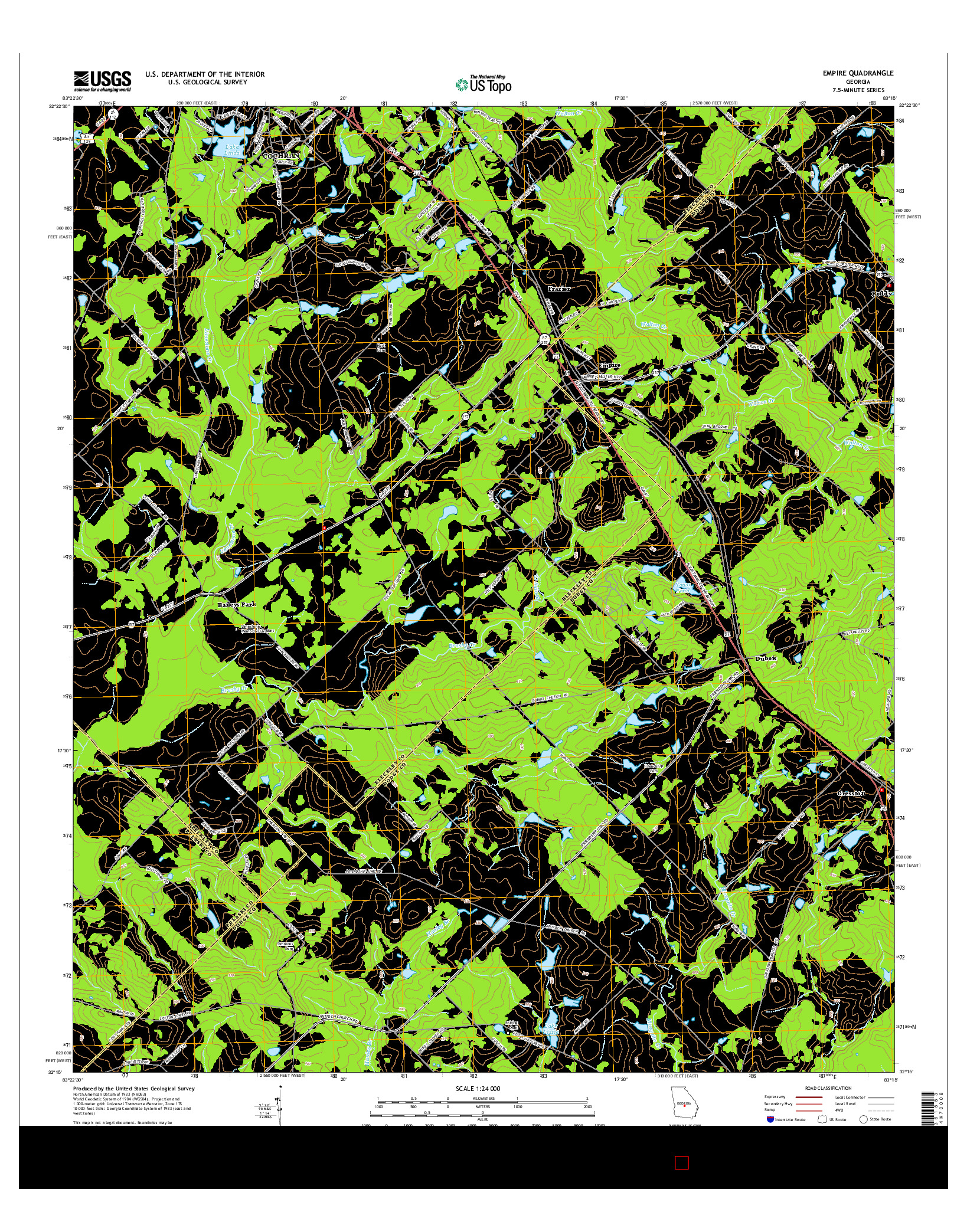 USGS US TOPO 7.5-MINUTE MAP FOR EMPIRE, GA 2014