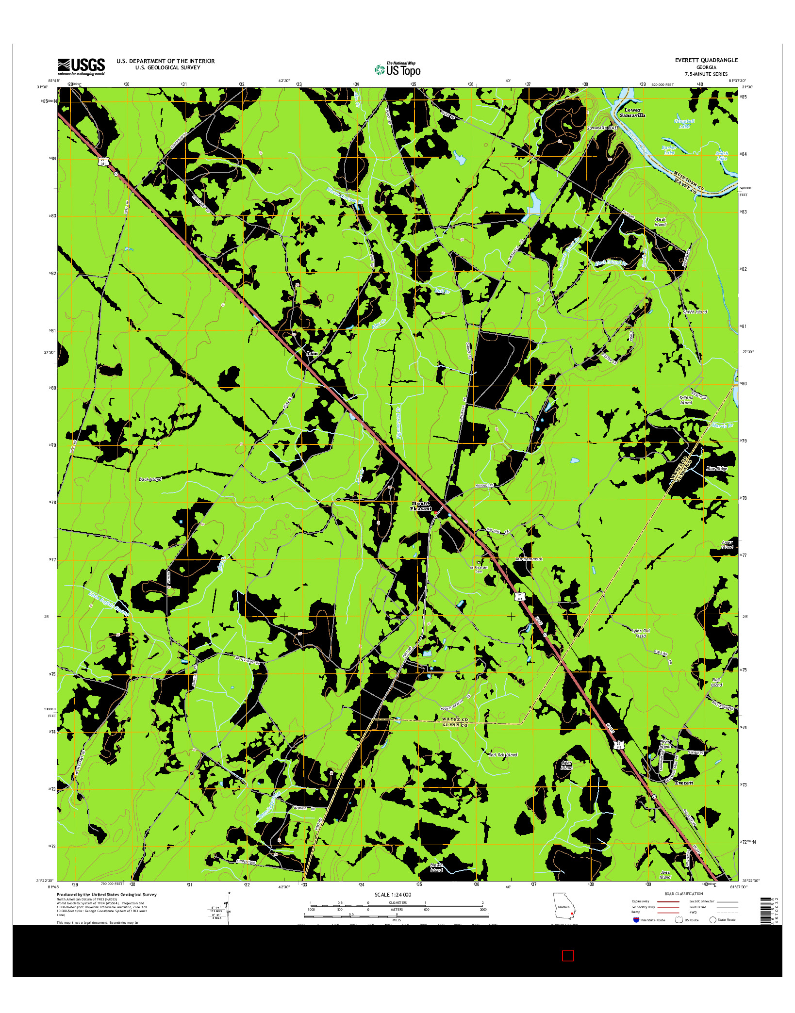 USGS US TOPO 7.5-MINUTE MAP FOR EVERETT, GA 2014