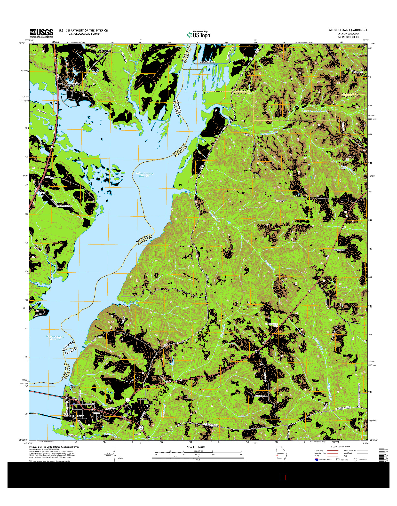 USGS US TOPO 7.5-MINUTE MAP FOR GEORGETOWN, GA-AL 2014