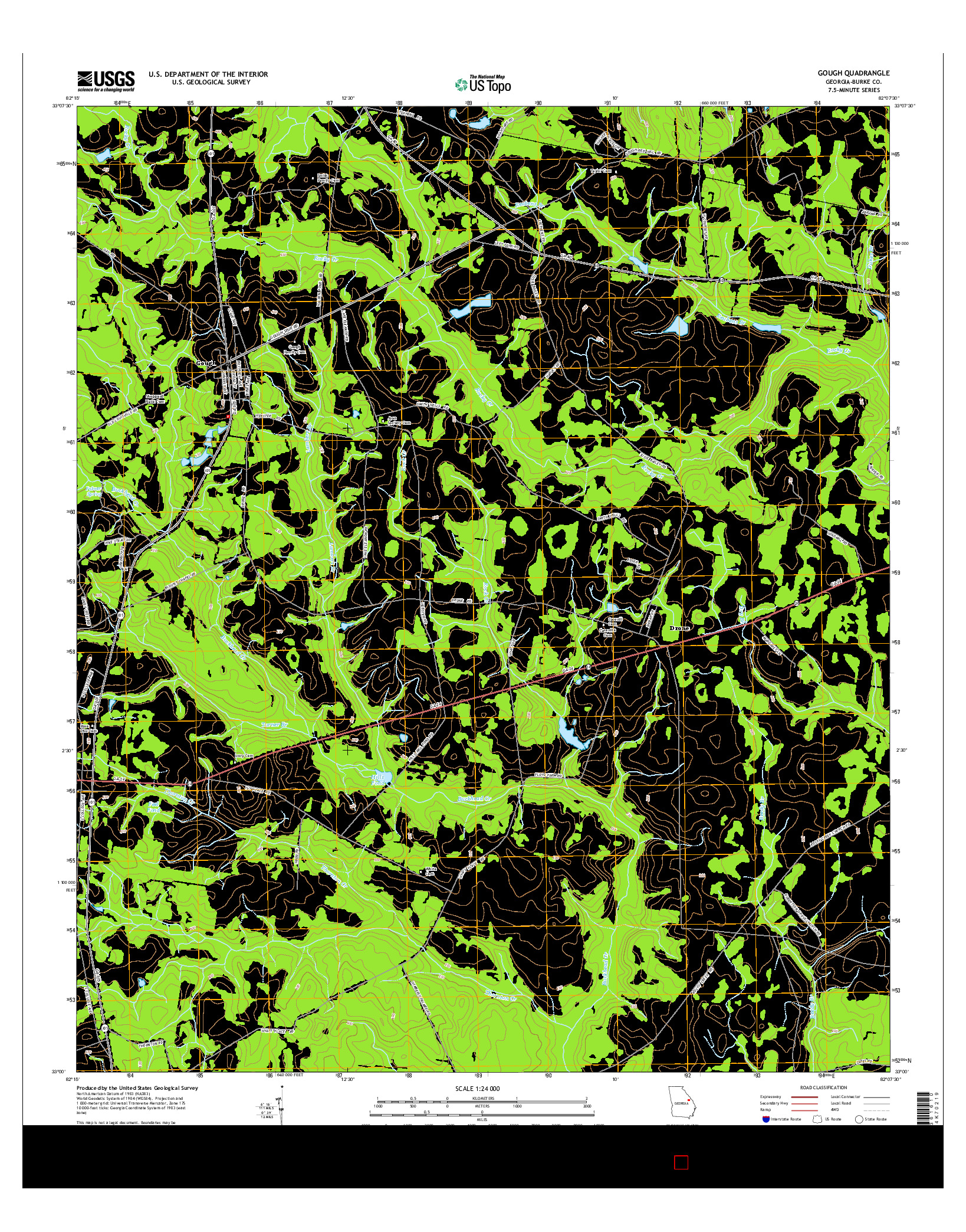 USGS US TOPO 7.5-MINUTE MAP FOR GOUGH, GA 2014