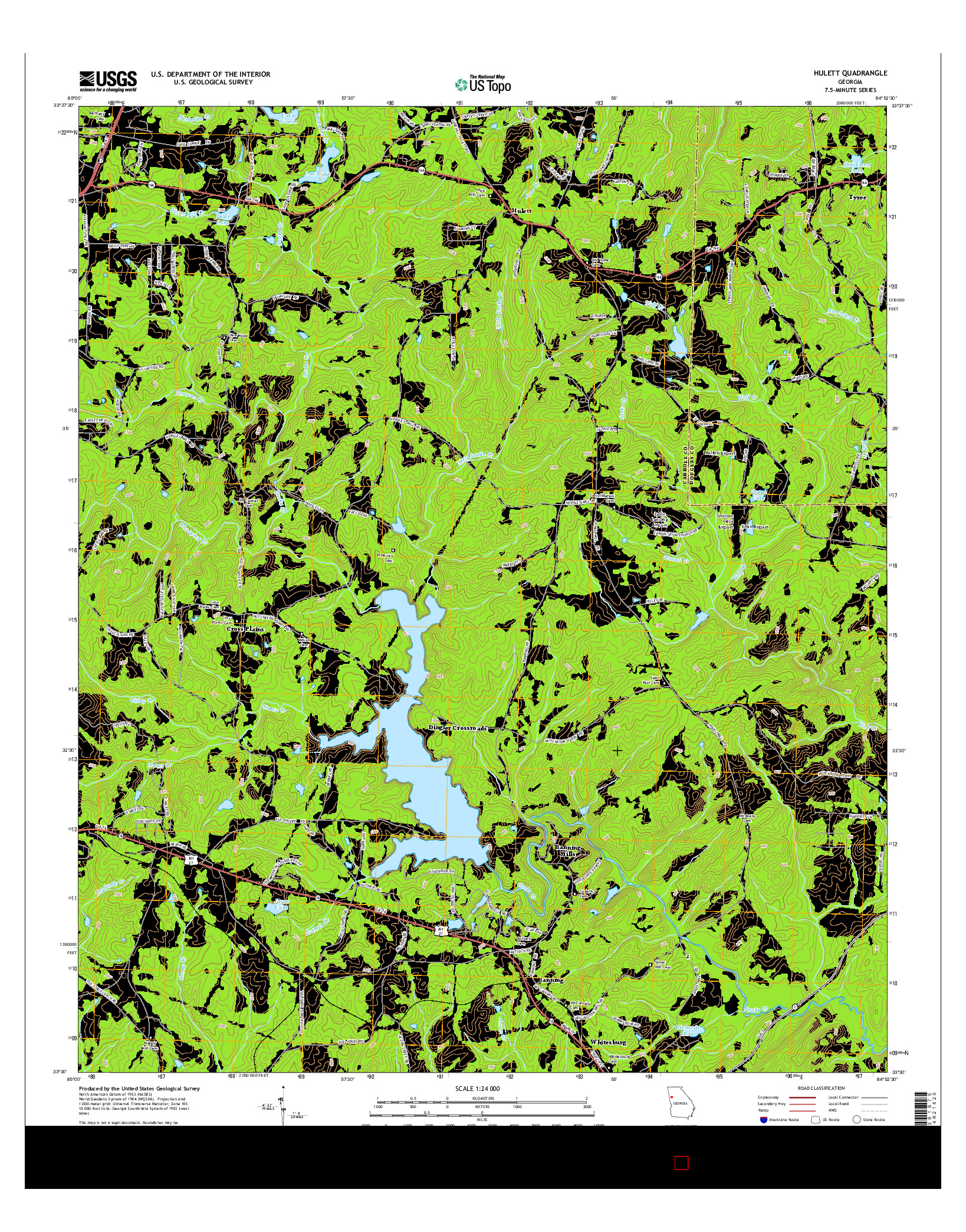USGS US TOPO 7.5-MINUTE MAP FOR HULETT, GA 2014