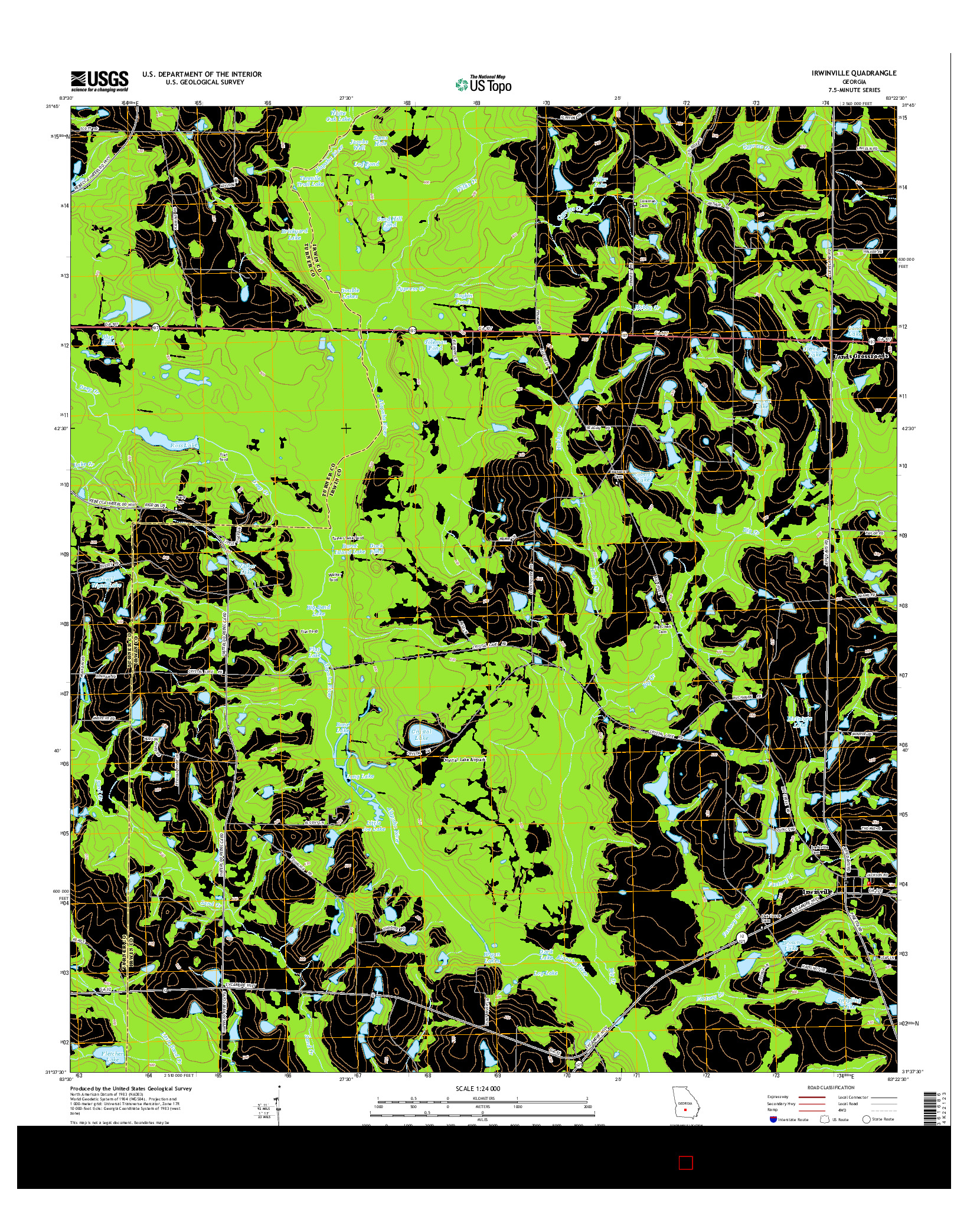 USGS US TOPO 7.5-MINUTE MAP FOR IRWINVILLE, GA 2014