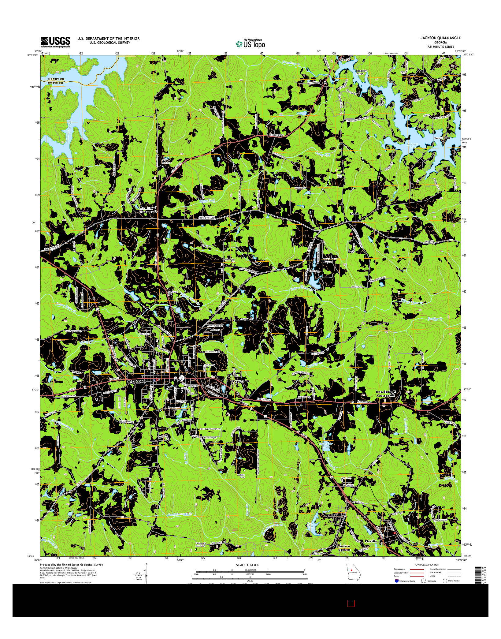 USGS US TOPO 7.5-MINUTE MAP FOR JACKSON, GA 2014
