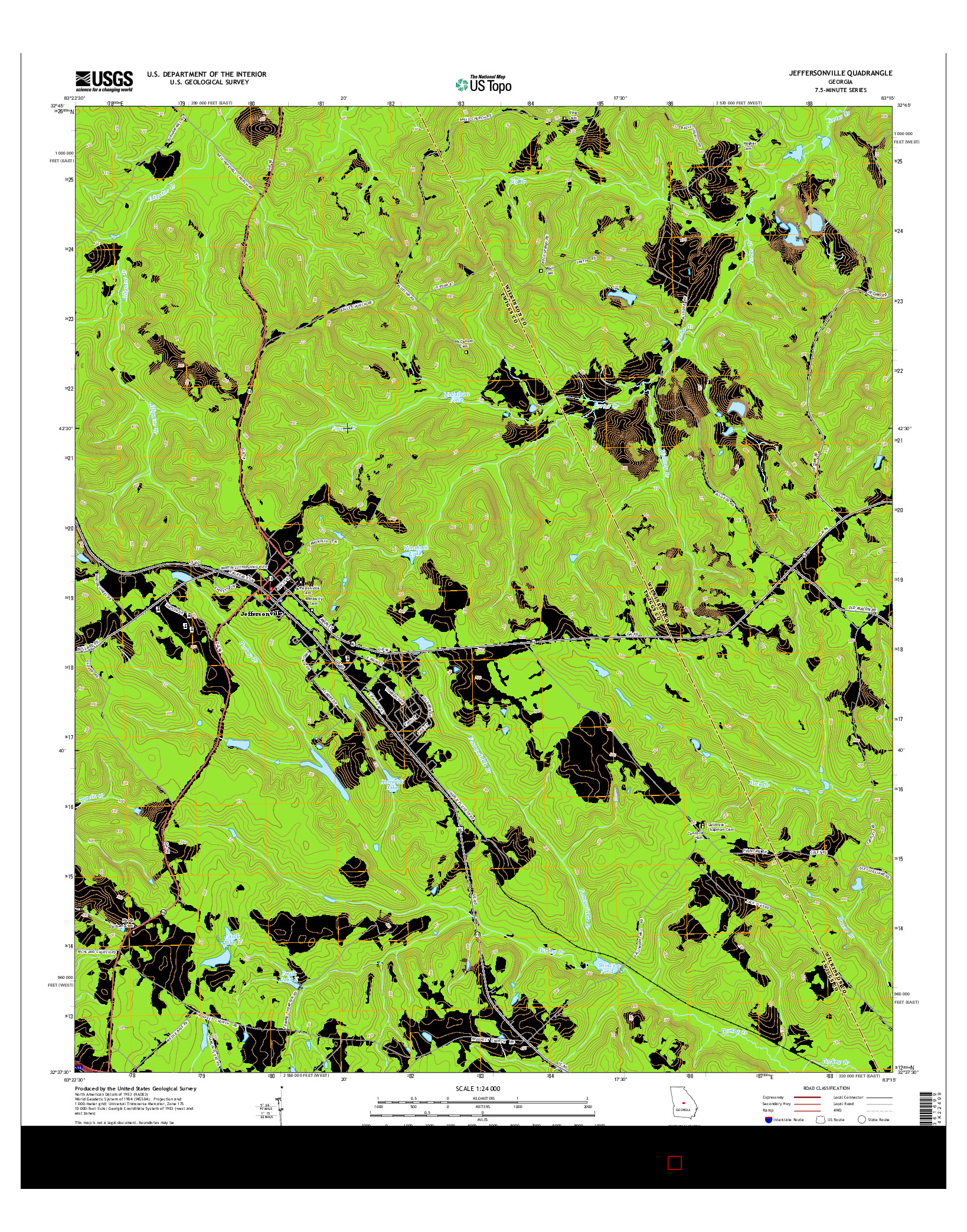 USGS US TOPO 7.5-MINUTE MAP FOR JEFFERSONVILLE, GA 2014