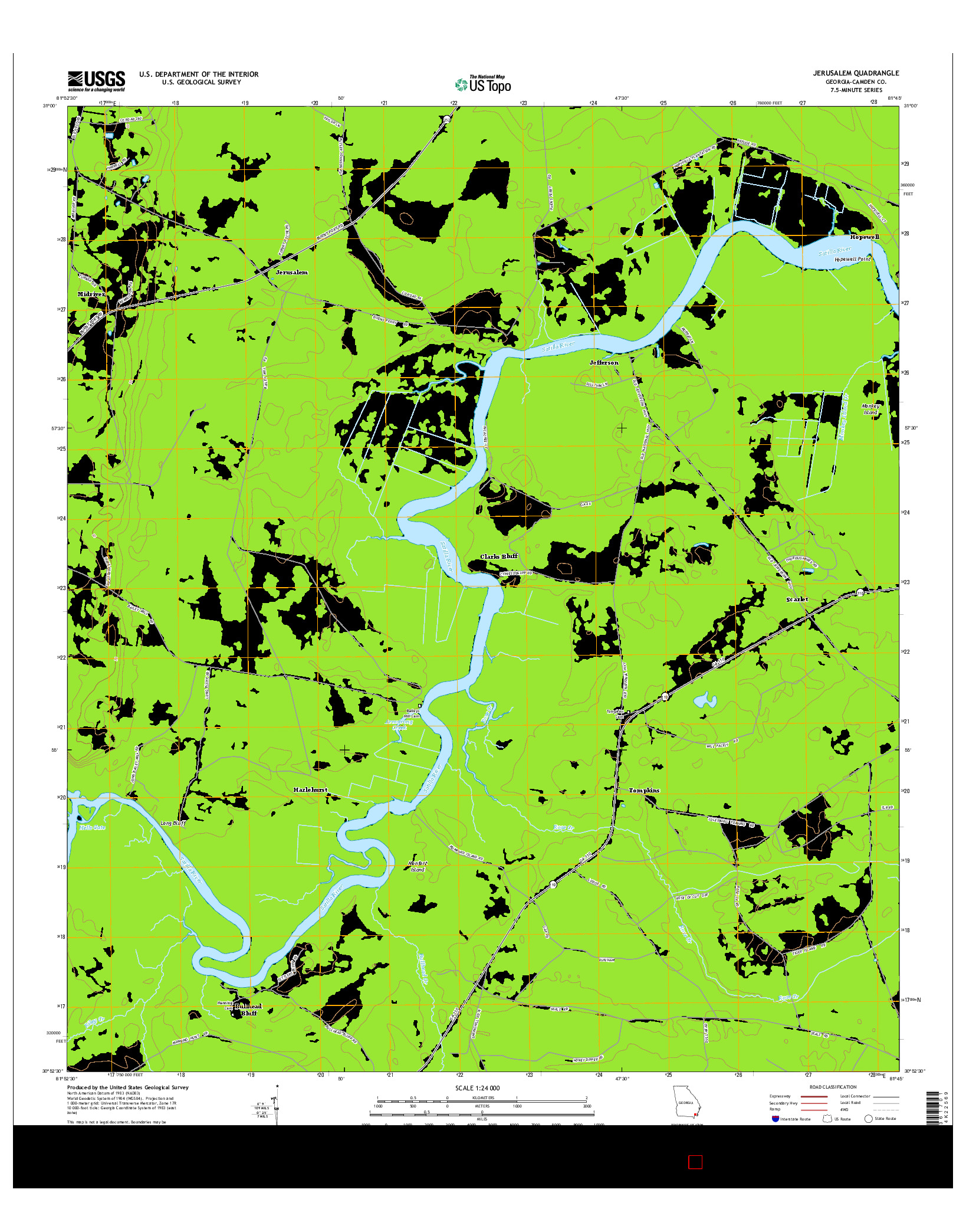 USGS US TOPO 7.5-MINUTE MAP FOR JERUSALEM, GA 2014