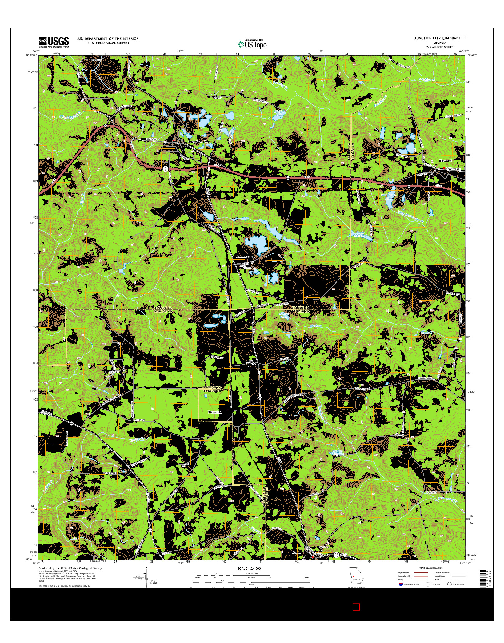 USGS US TOPO 7.5-MINUTE MAP FOR JUNCTION CITY, GA 2014