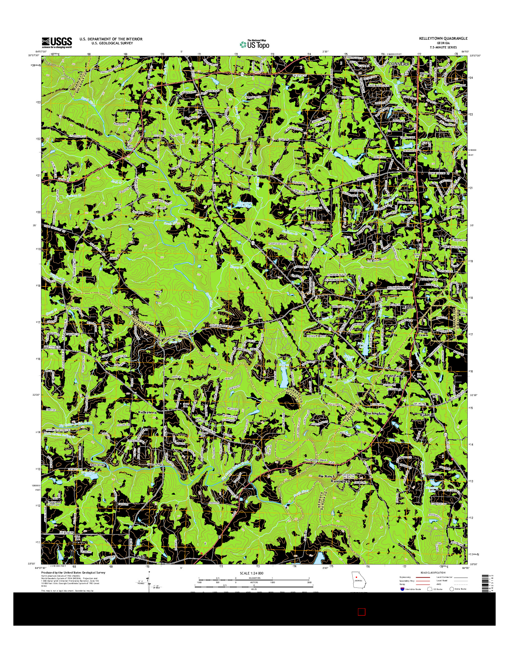 USGS US TOPO 7.5-MINUTE MAP FOR KELLEYTOWN, GA 2014