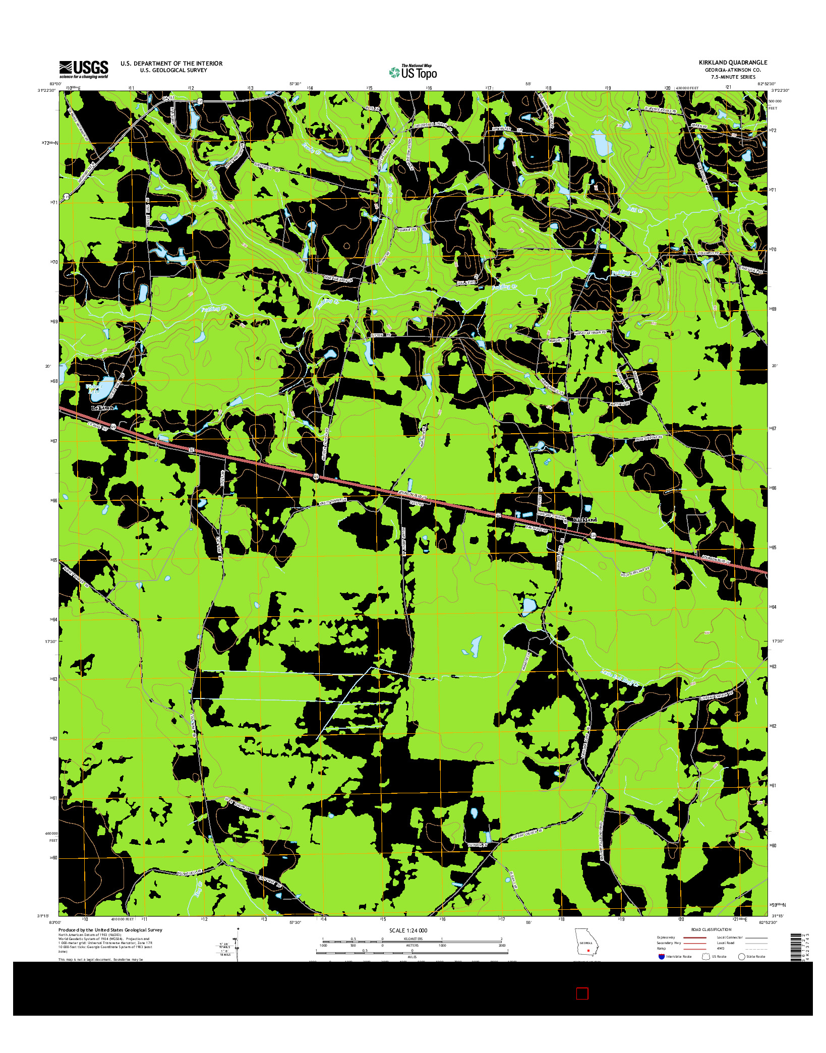 USGS US TOPO 7.5-MINUTE MAP FOR KIRKLAND, GA 2014