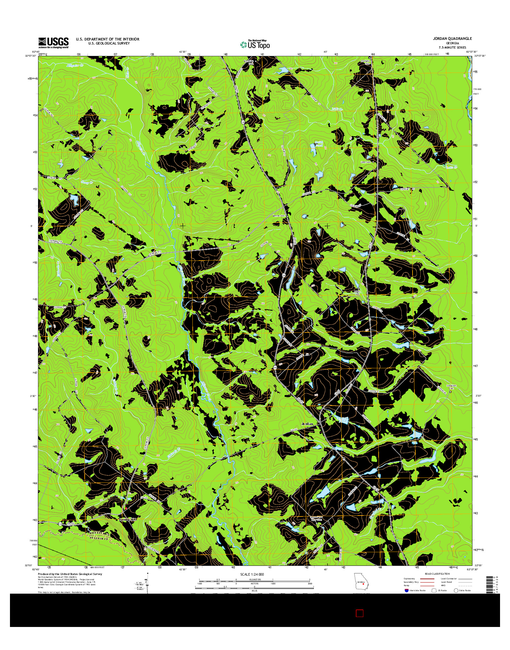 USGS US TOPO 7.5-MINUTE MAP FOR JORDAN, GA 2014