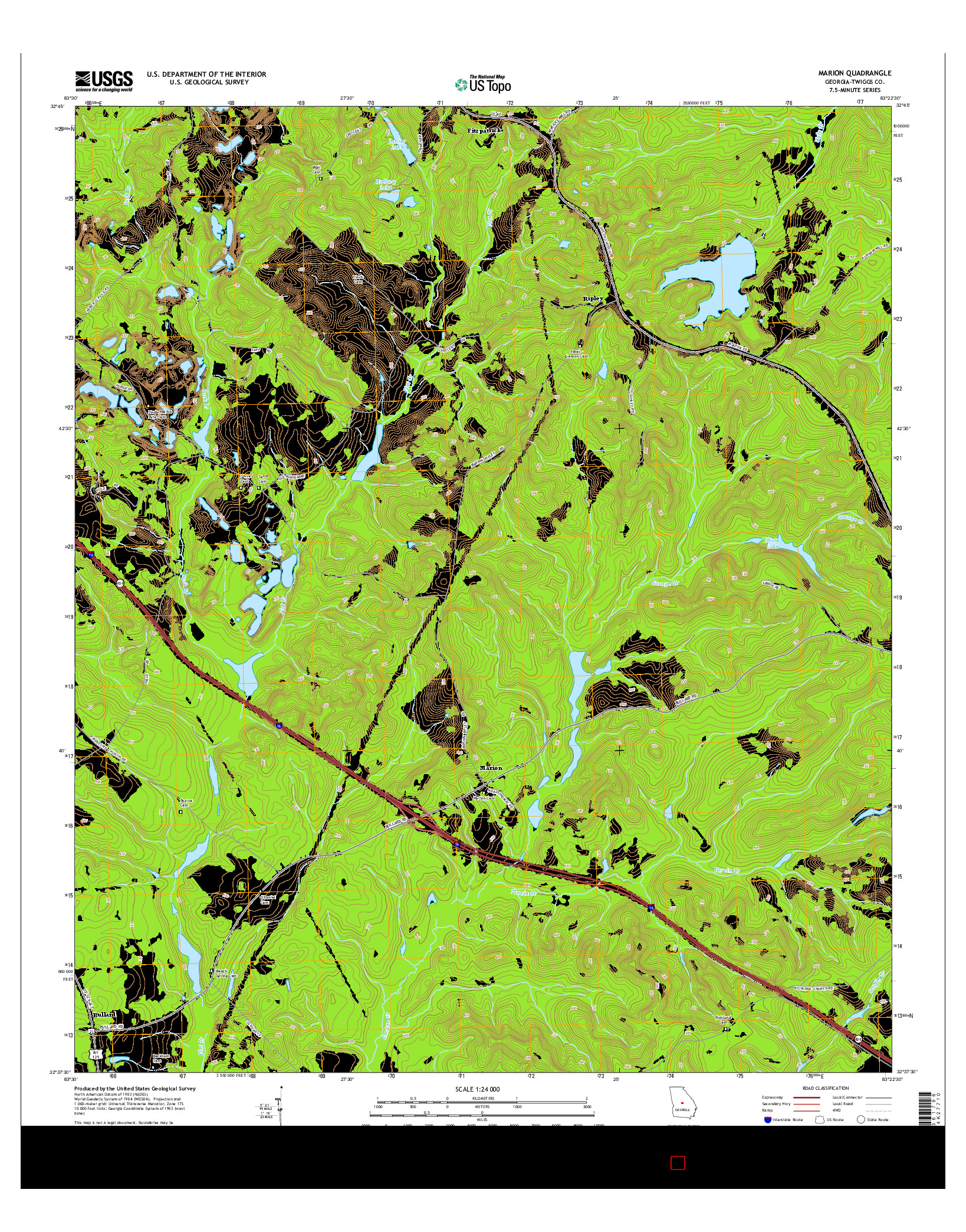 USGS US TOPO 7.5-MINUTE MAP FOR MARION, GA 2014