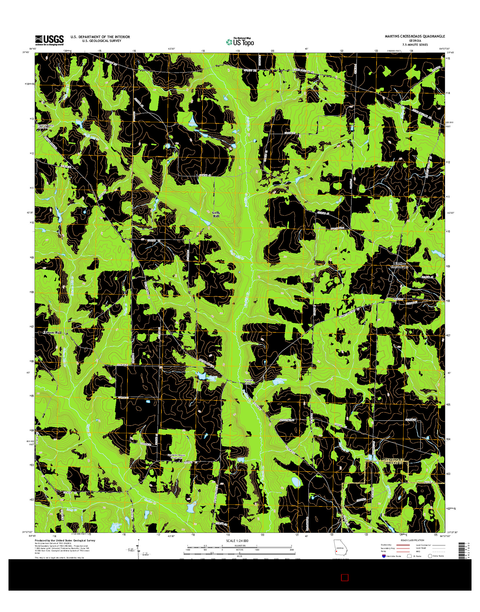 USGS US TOPO 7.5-MINUTE MAP FOR MARTINS CROSSROADS, GA 2014