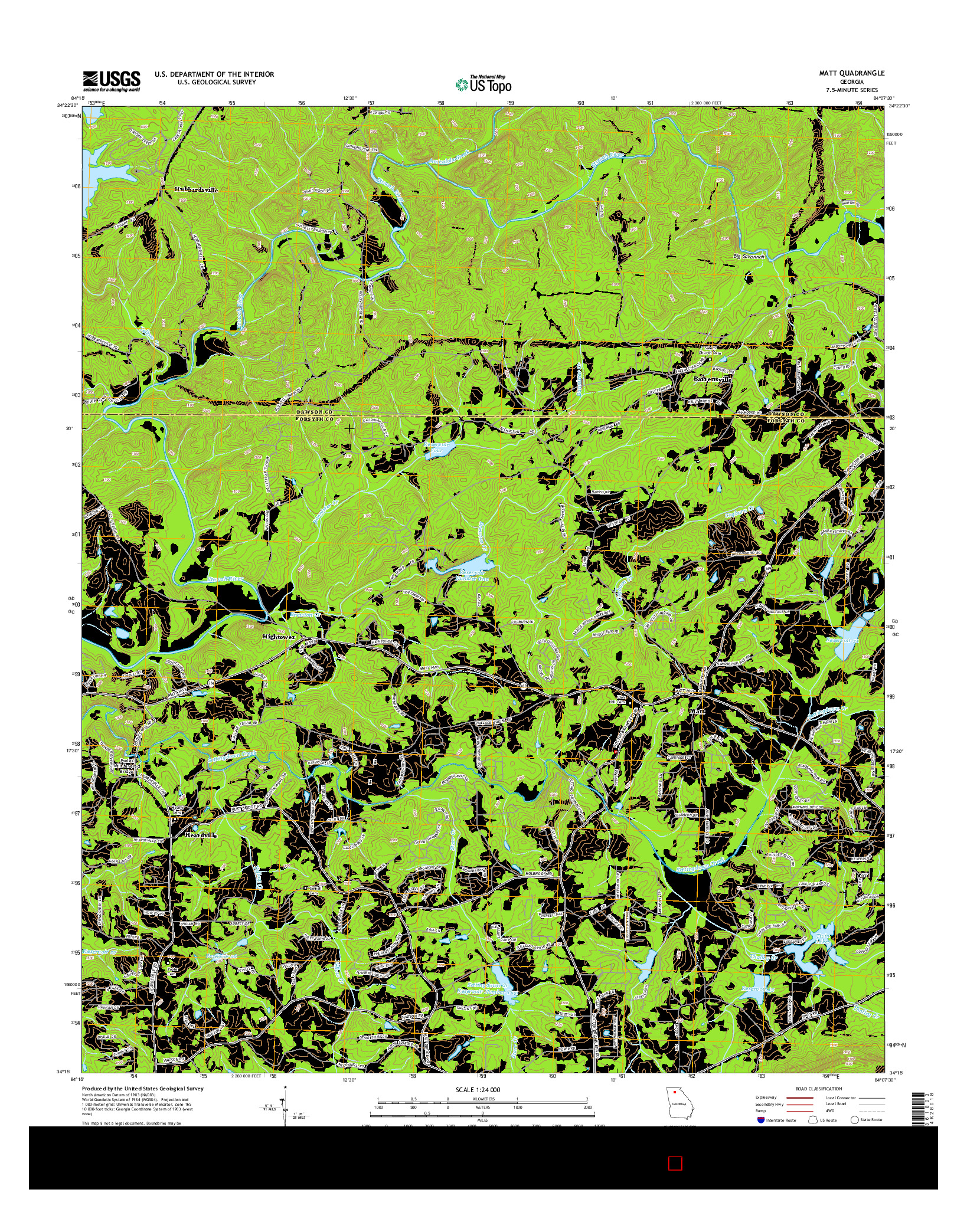 USGS US TOPO 7.5-MINUTE MAP FOR MATT, GA 2014