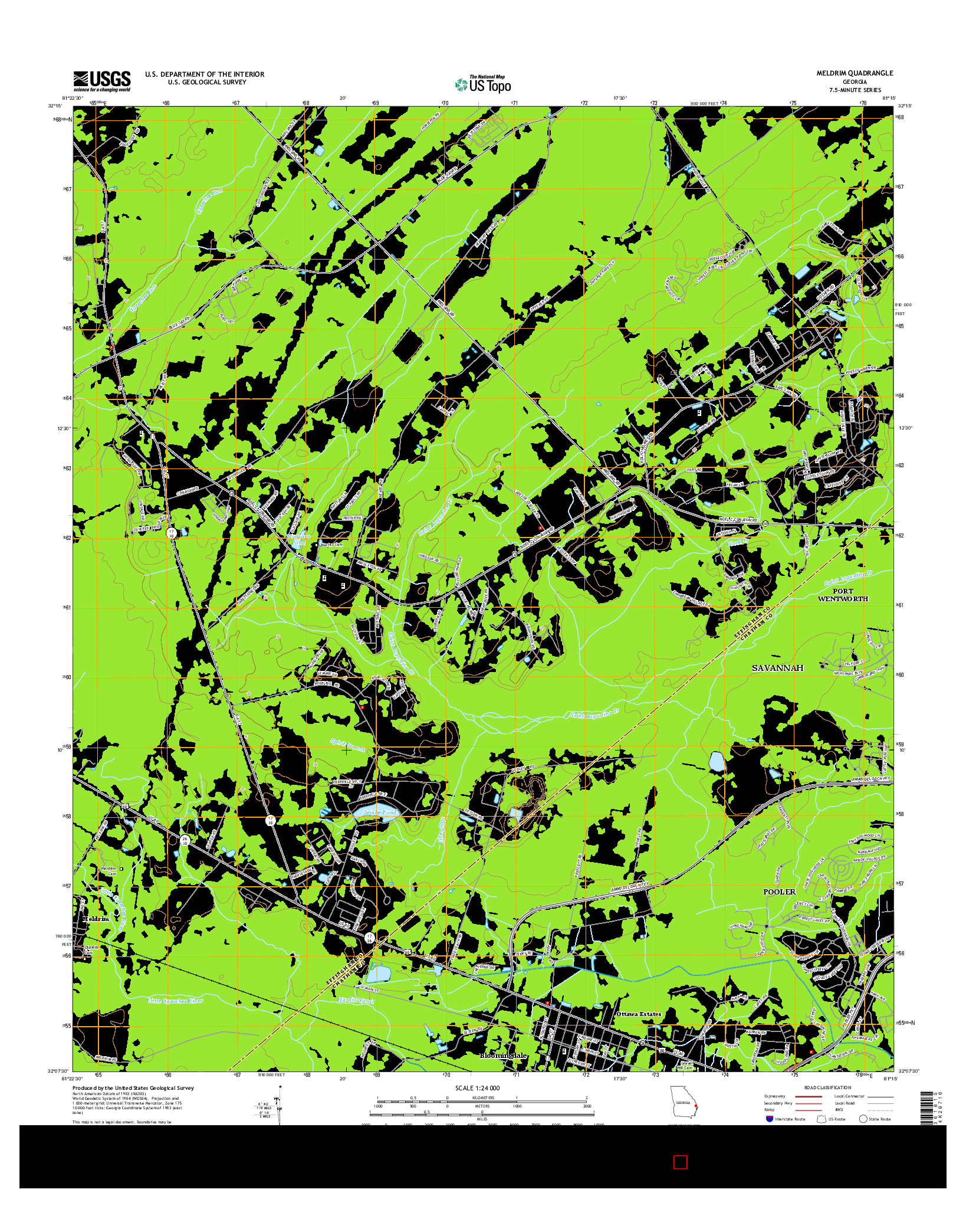 USGS US TOPO 7.5-MINUTE MAP FOR MELDRIM, GA 2014