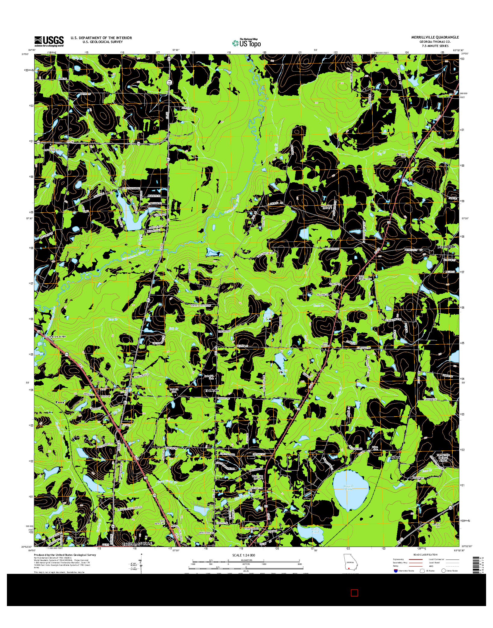 USGS US TOPO 7.5-MINUTE MAP FOR MERRILLVILLE, GA 2014