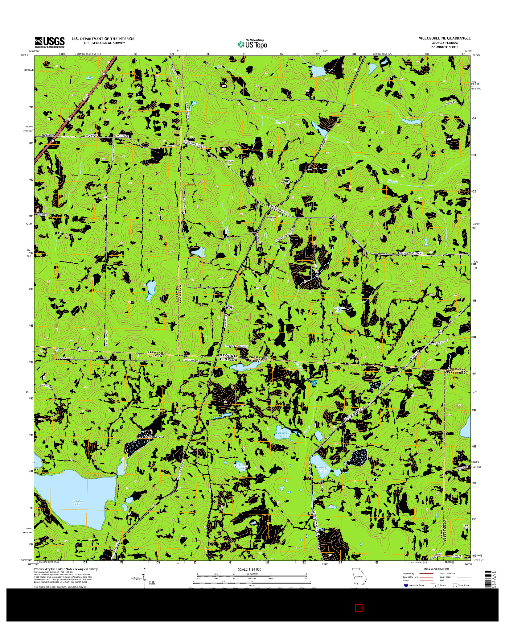 USGS US TOPO 7.5-MINUTE MAP FOR MICCOSUKEE NE, GA-FL 2014