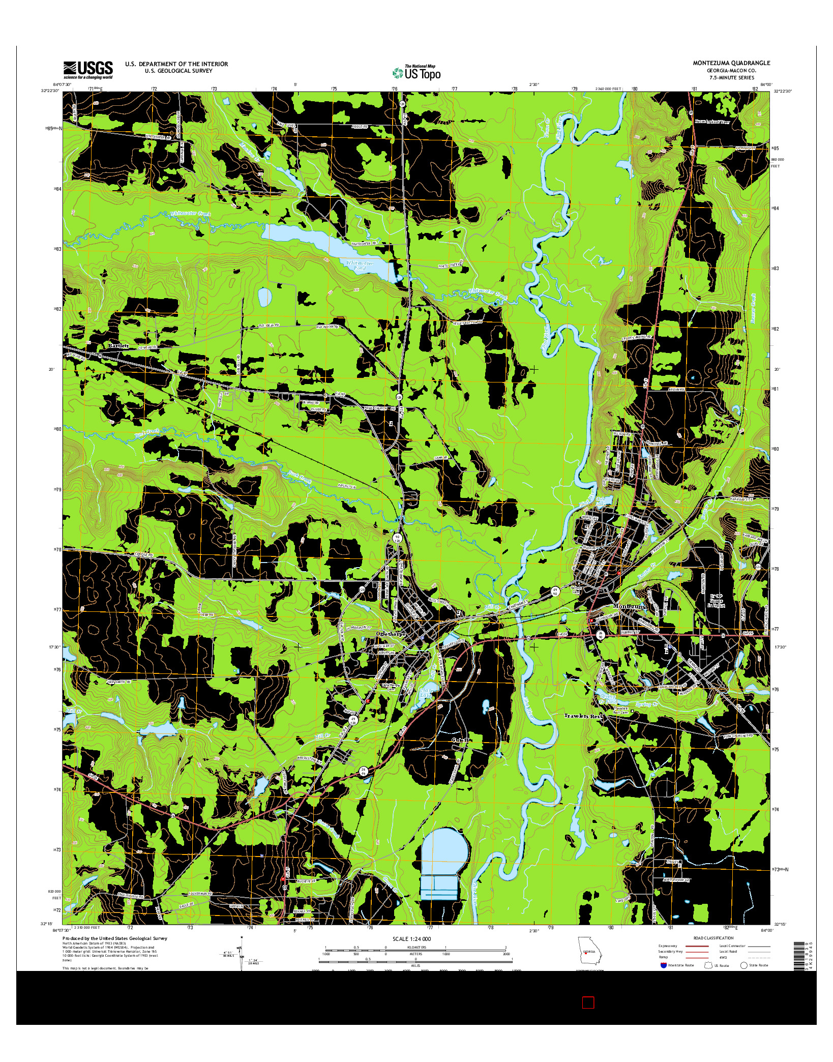 USGS US TOPO 7.5-MINUTE MAP FOR MONTEZUMA, GA 2014