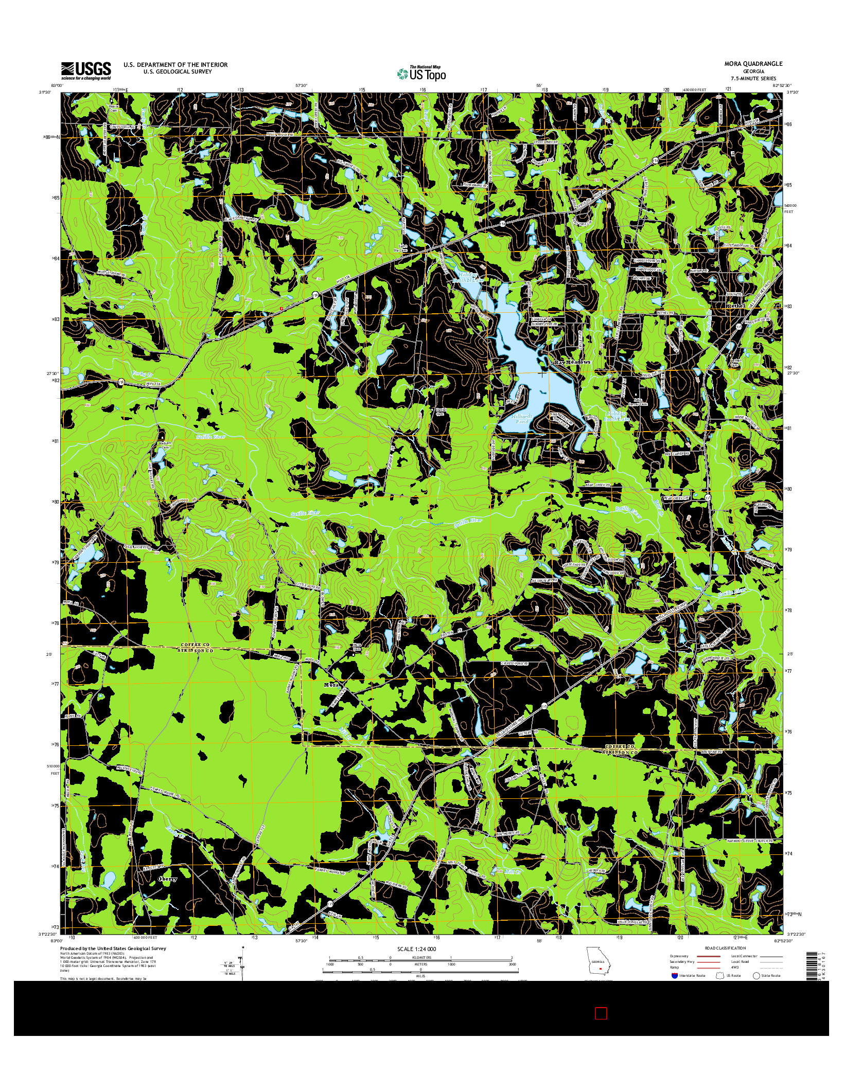 USGS US TOPO 7.5-MINUTE MAP FOR MORA, GA 2014