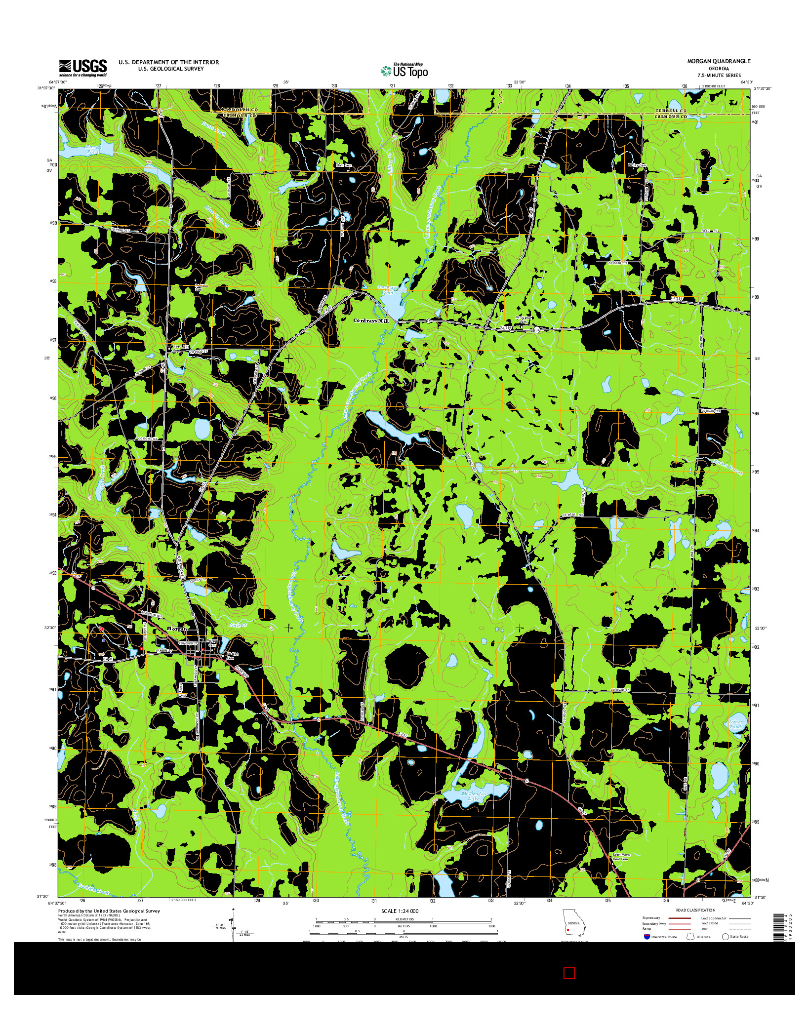 USGS US TOPO 7.5-MINUTE MAP FOR MORGAN, GA 2014