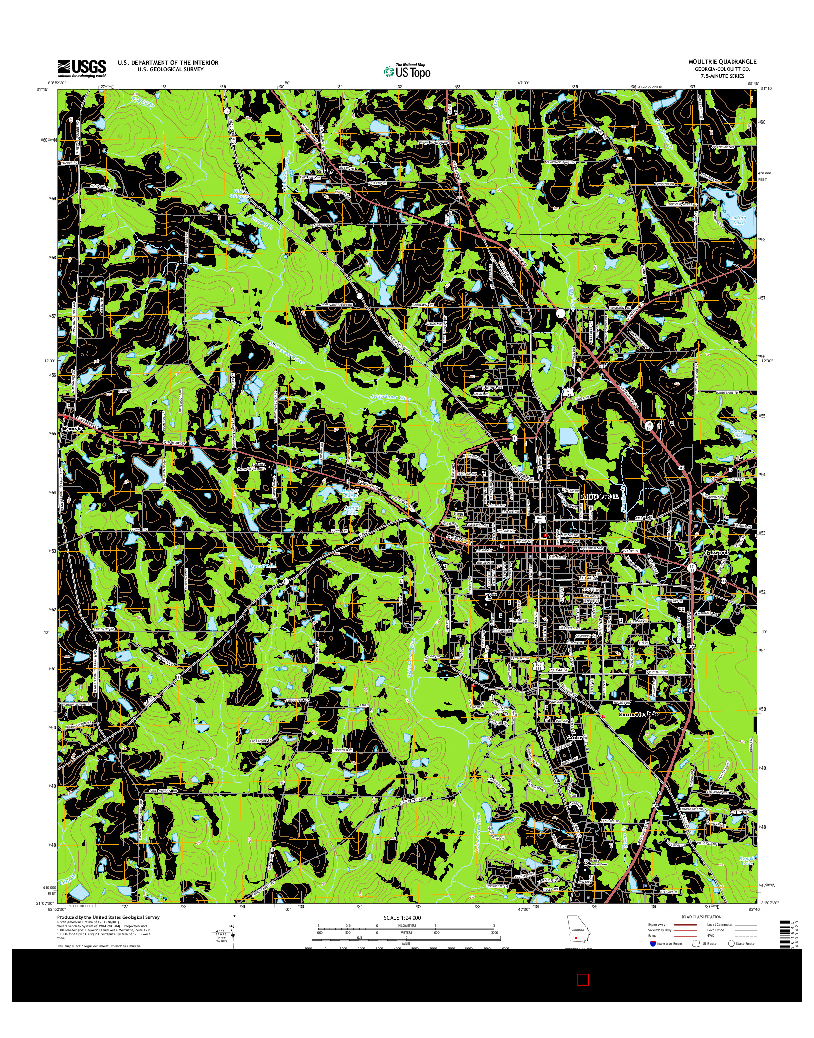 USGS US TOPO 7.5-MINUTE MAP FOR MOULTRIE, GA 2014