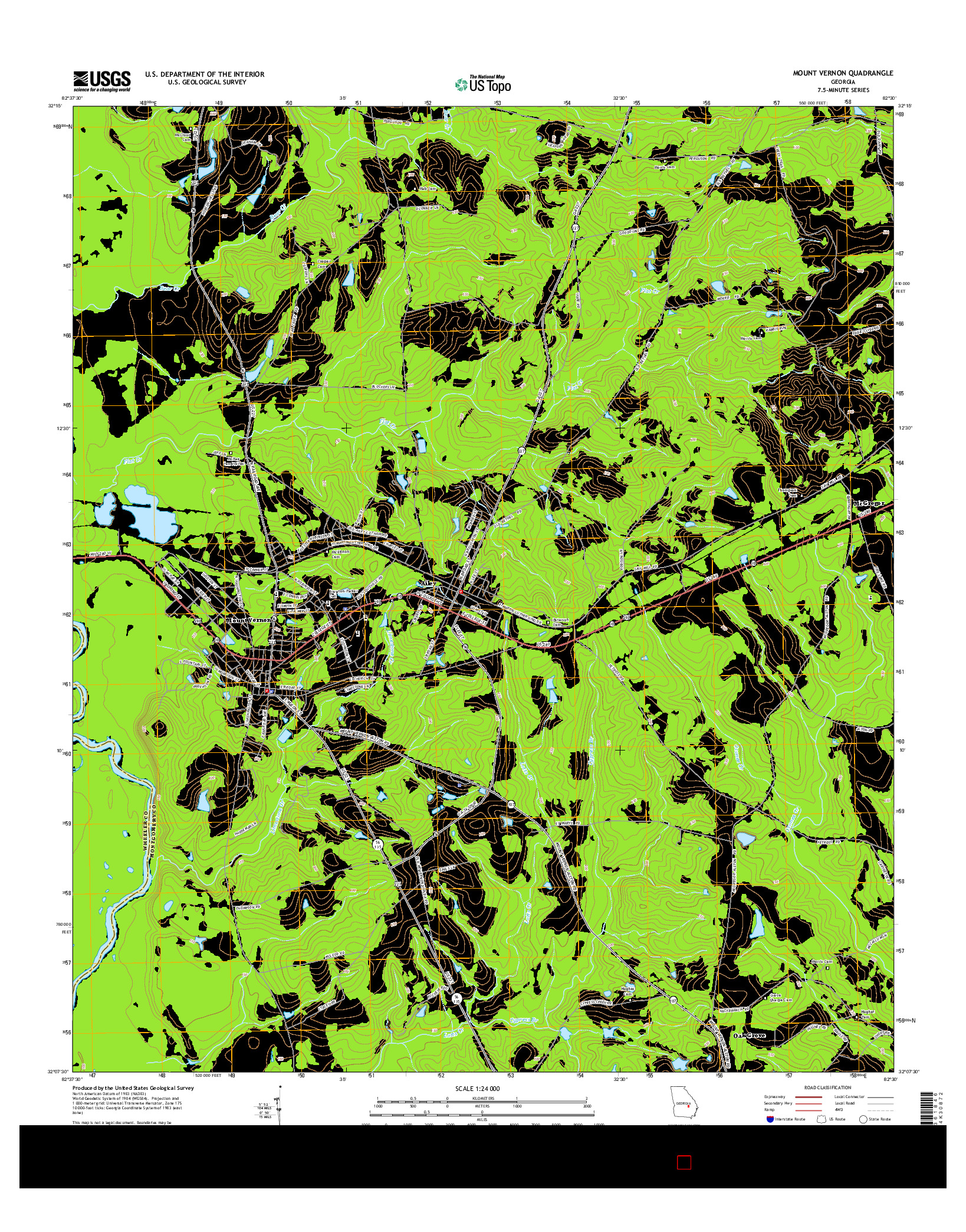 USGS US TOPO 7.5-MINUTE MAP FOR MOUNT VERNON, GA 2014