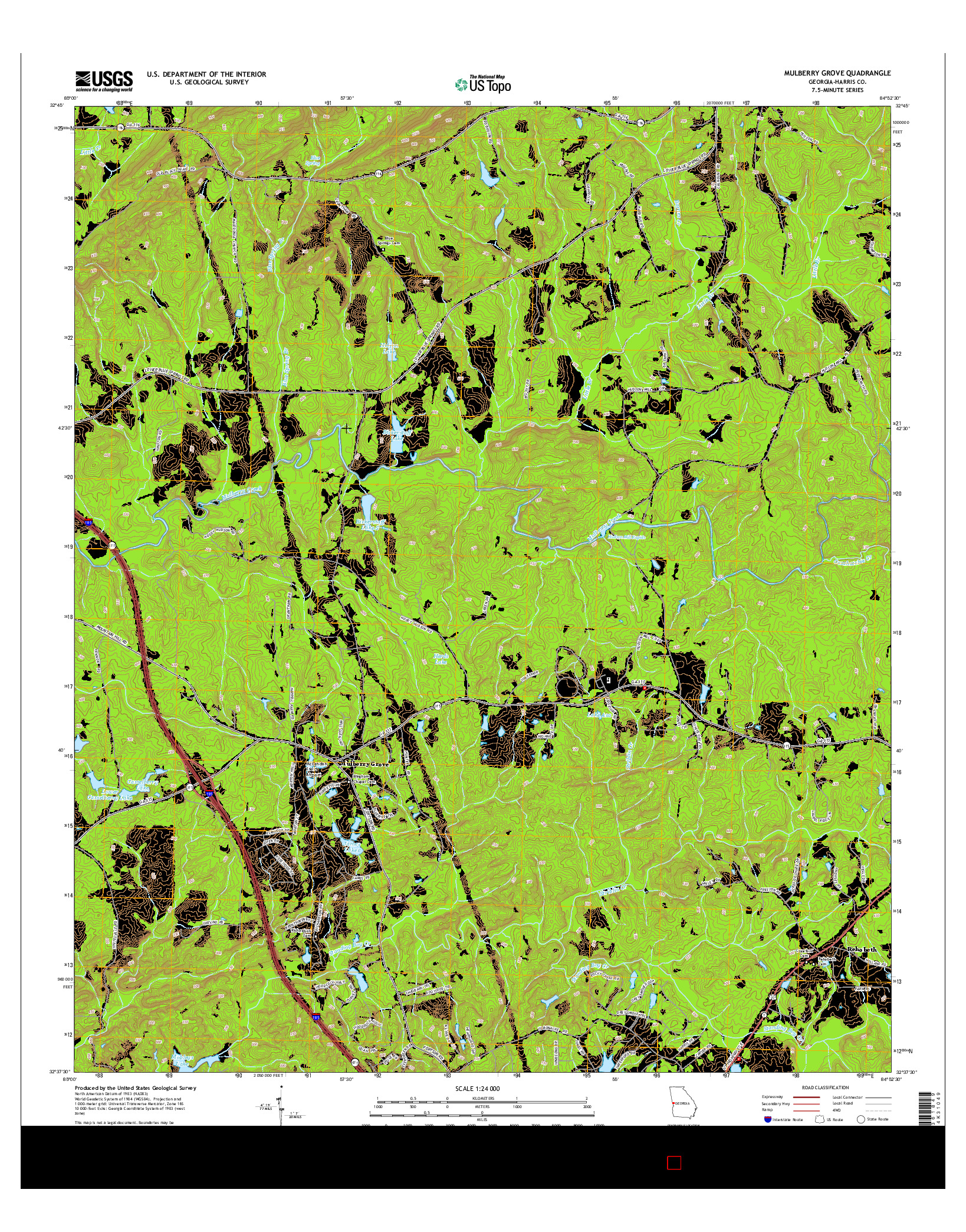 USGS US TOPO 7.5-MINUTE MAP FOR MULBERRY GROVE, GA 2014