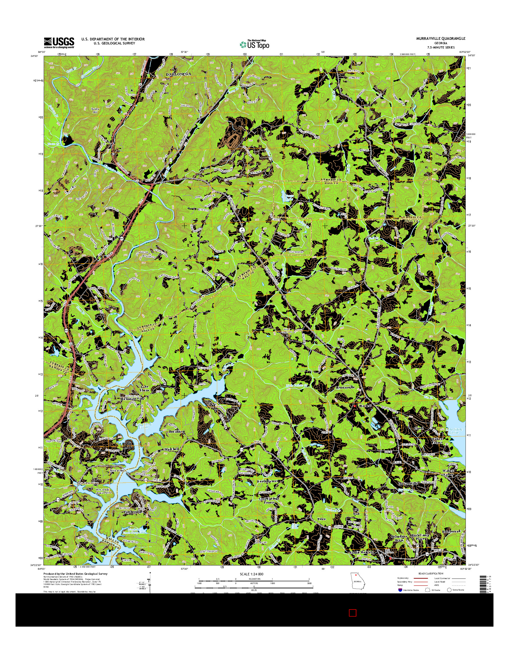 USGS US TOPO 7.5-MINUTE MAP FOR MURRAYVILLE, GA 2014