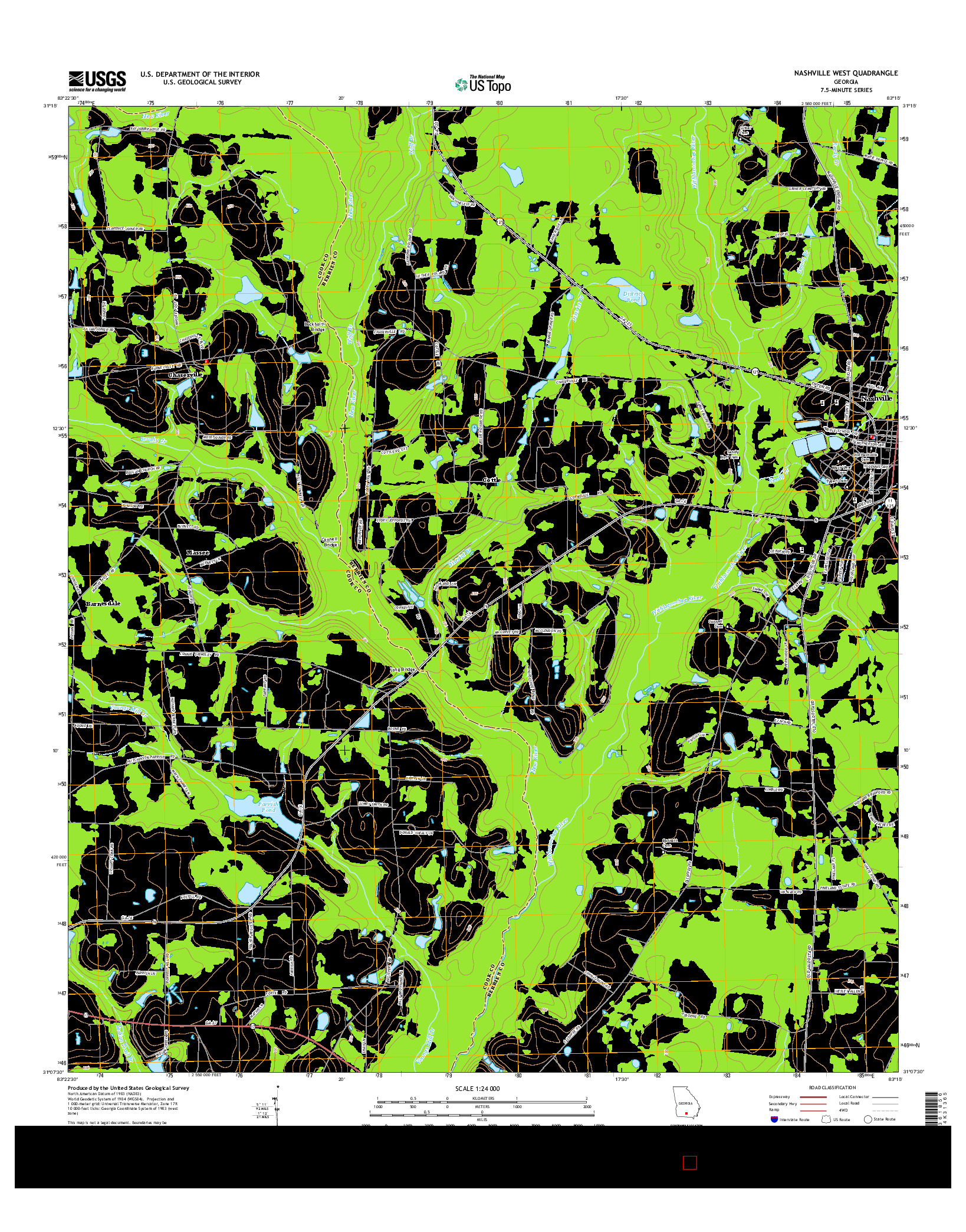 USGS US TOPO 7.5-MINUTE MAP FOR NASHVILLE WEST, GA 2014