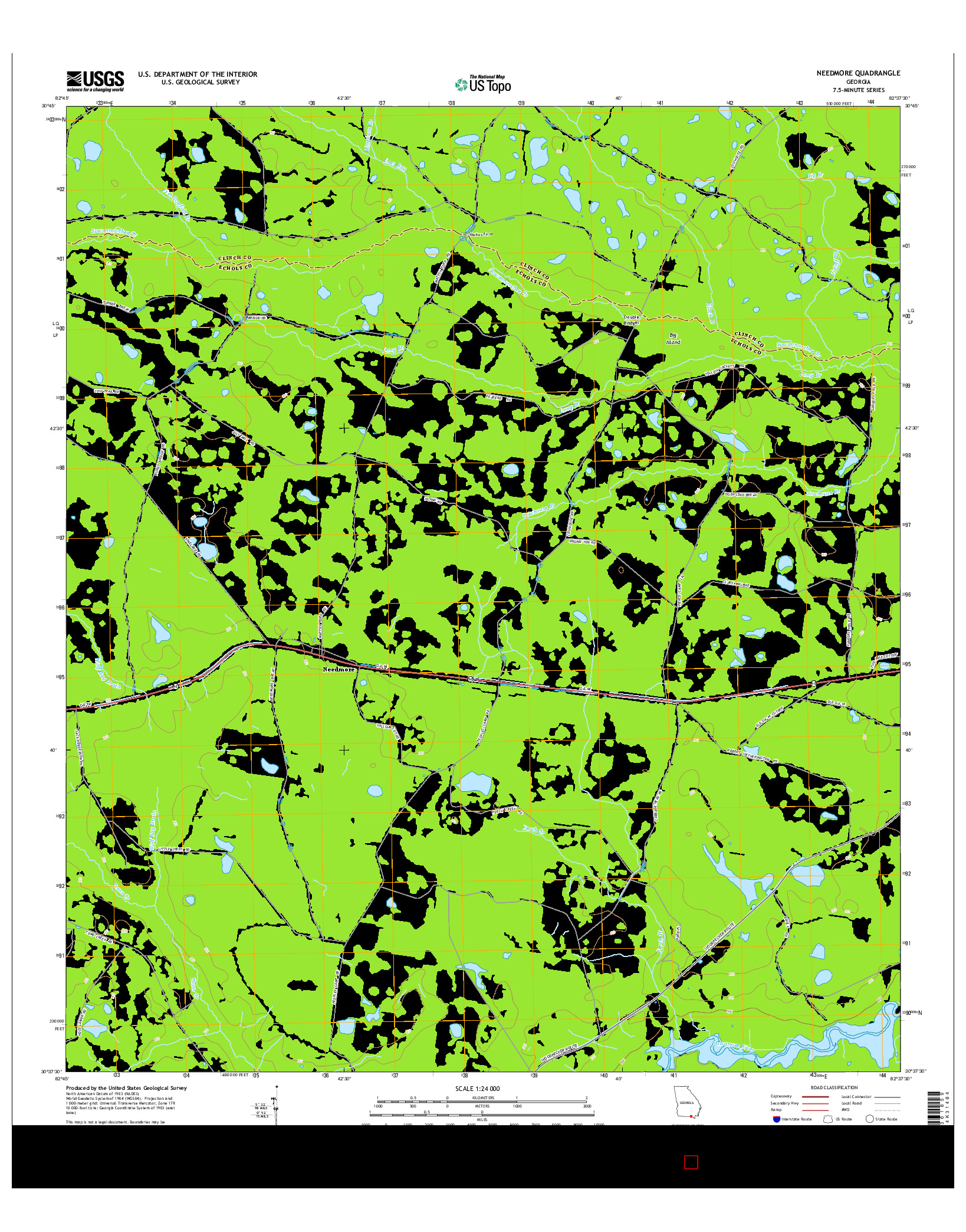 USGS US TOPO 7.5-MINUTE MAP FOR NEEDMORE, GA 2014