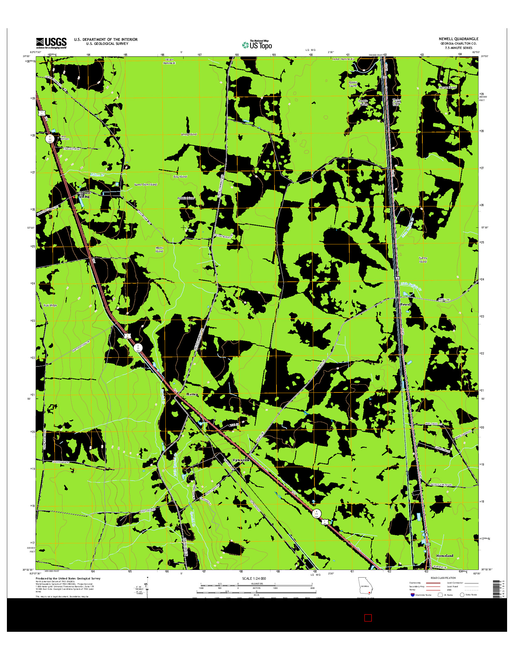 USGS US TOPO 7.5-MINUTE MAP FOR NEWELL, GA 2014