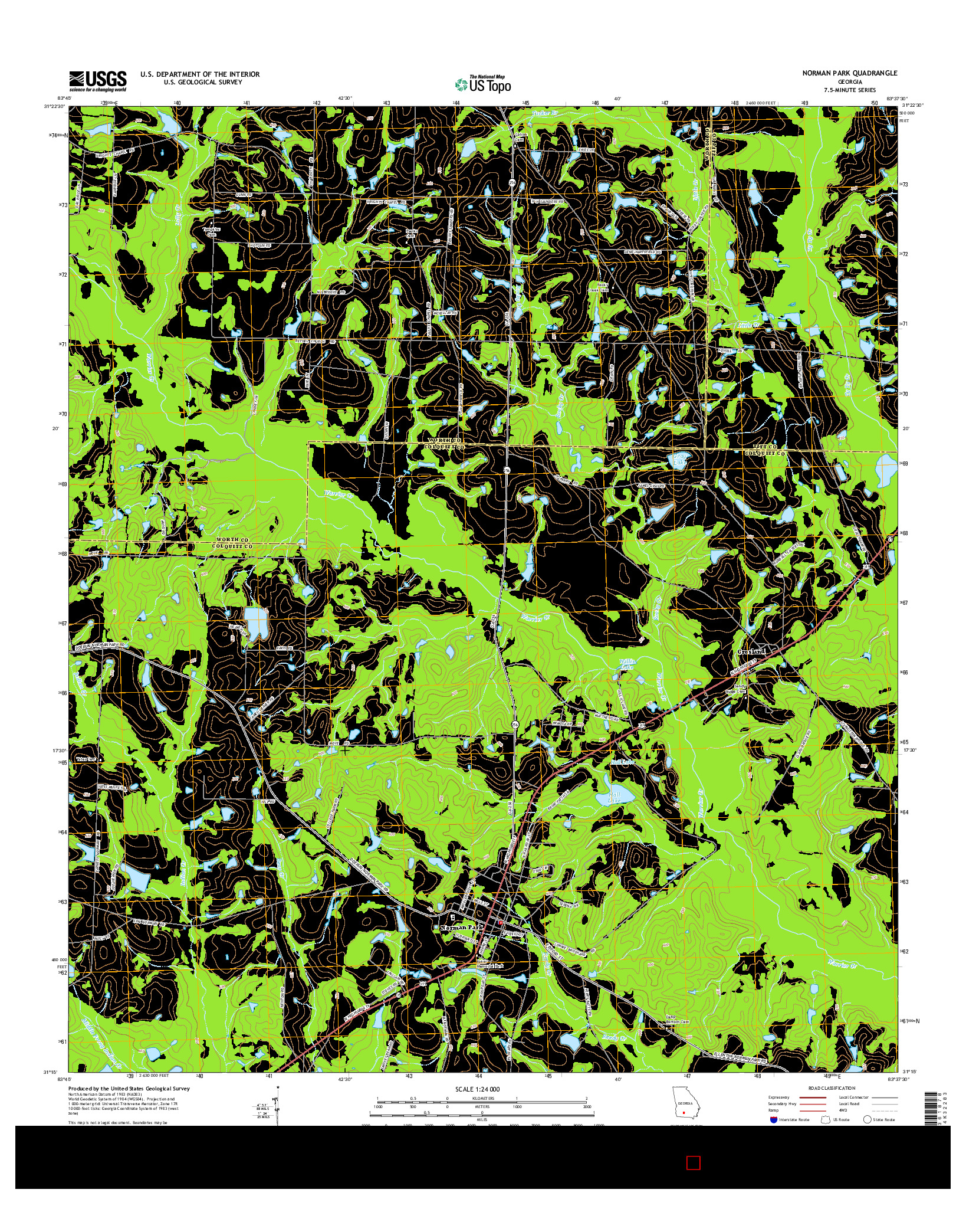 USGS US TOPO 7.5-MINUTE MAP FOR NORMAN PARK, GA 2014