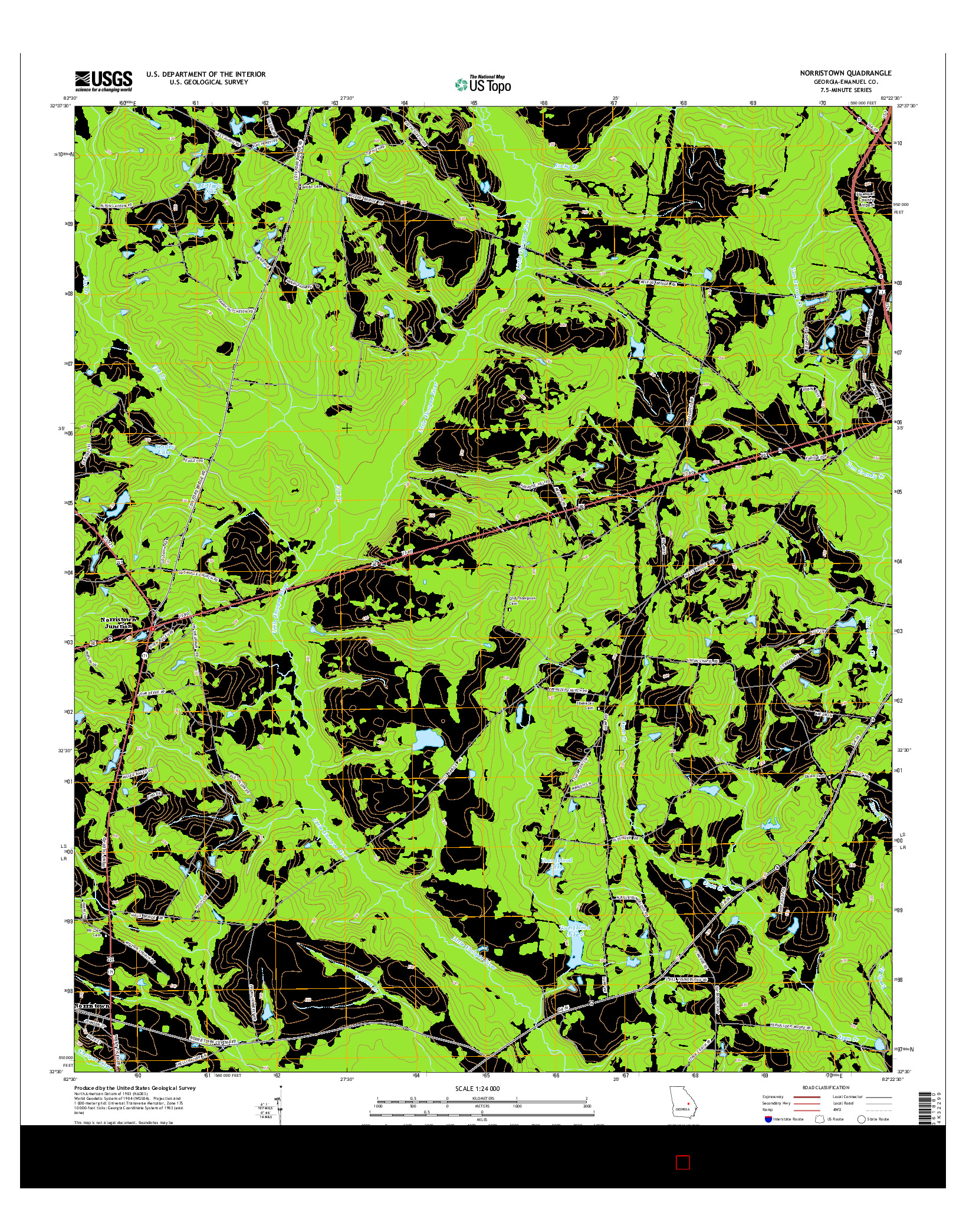 USGS US TOPO 7.5-MINUTE MAP FOR NORRISTOWN, GA 2014