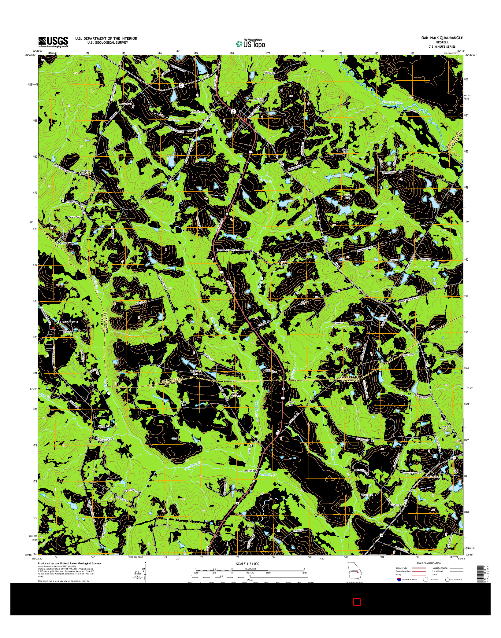 USGS US TOPO 7.5-MINUTE MAP FOR OAK PARK, GA 2014